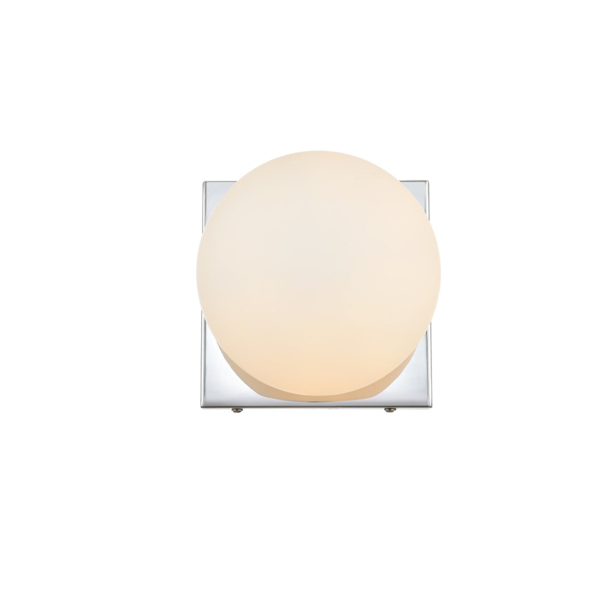 Living District Jaylin 1-Light Bath Sconce, Iron & Glass, Chrome, Model LD7303W6CH