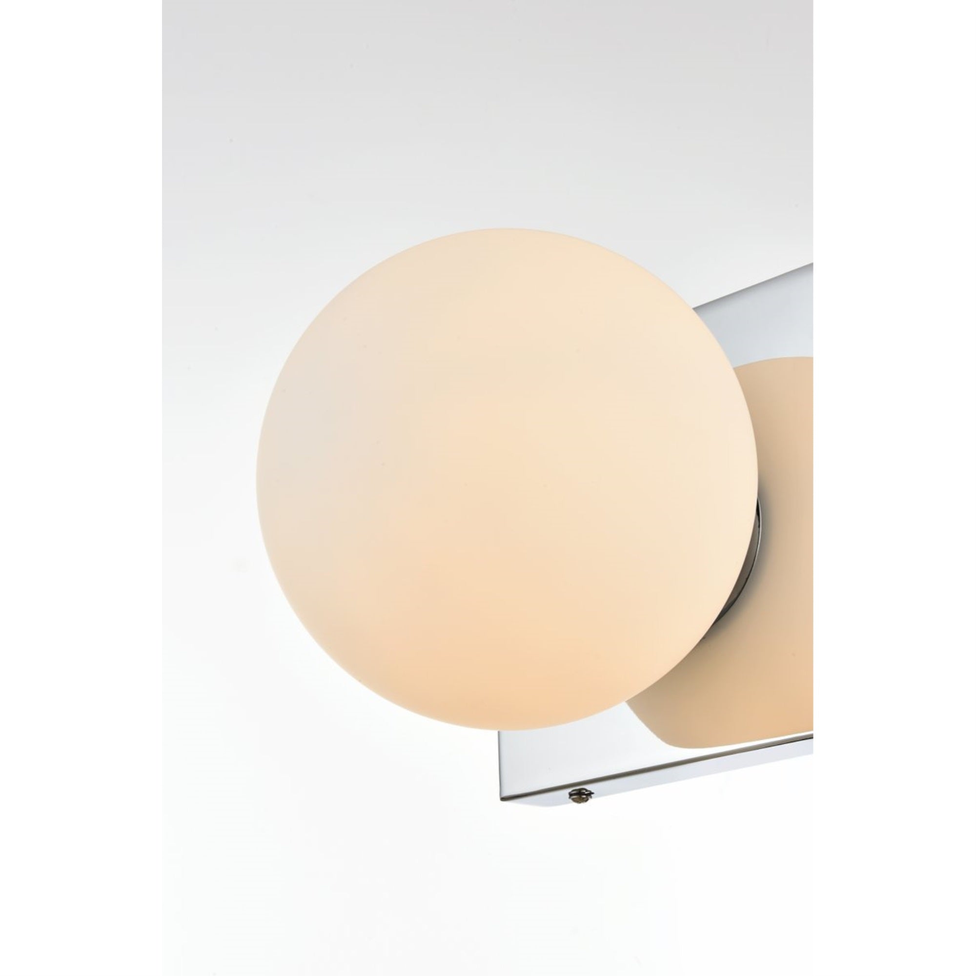 Living District Jaylin 1-Light Bath Sconce, Iron & Glass, Chrome, Model LD7303W6CH