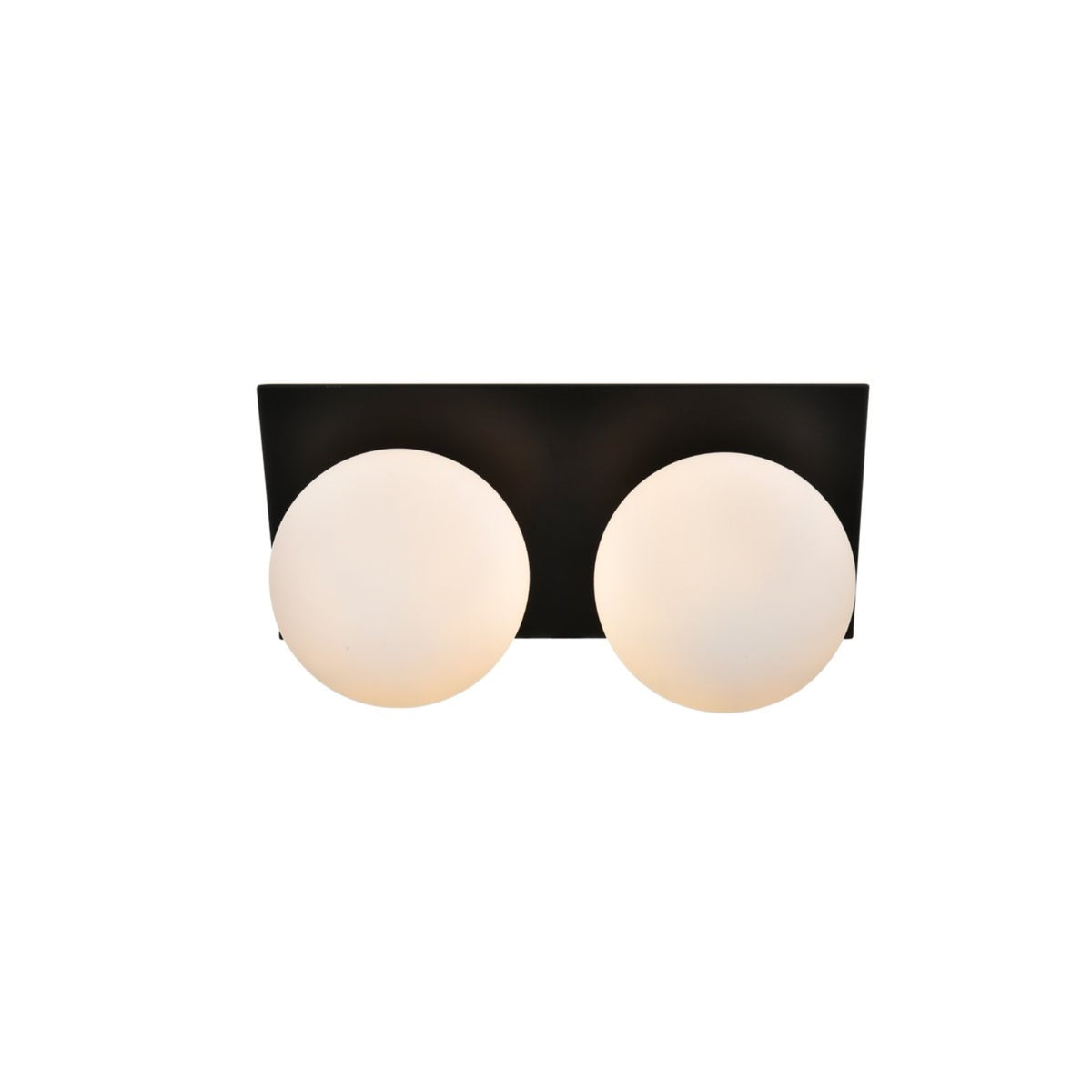 Jillian 2 light Black and frosted white Bath Sconce