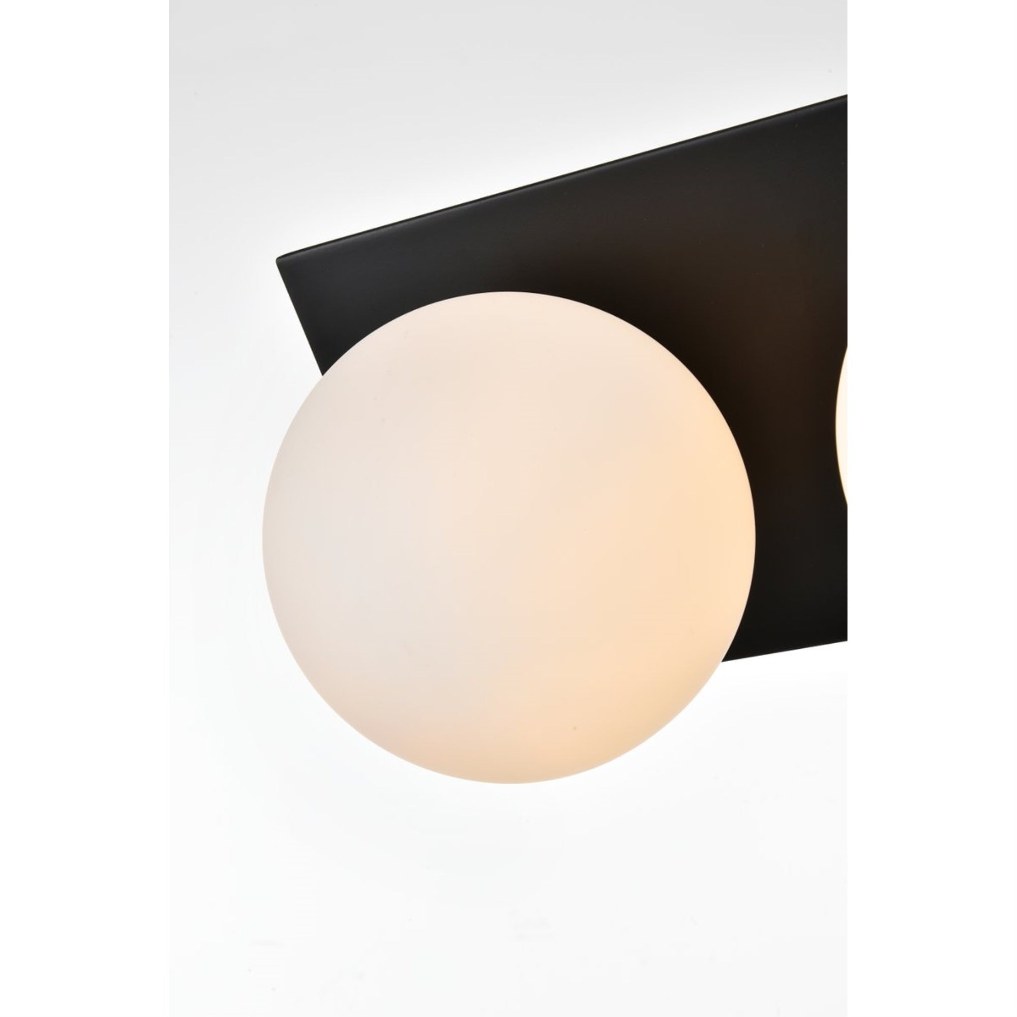 Jillian 2 light Black and frosted white Bath Sconce
