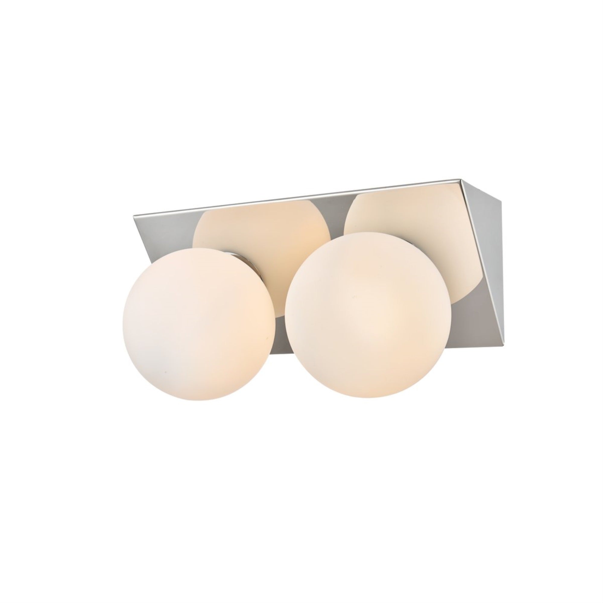 Jillian 2 light Chrome and frosted white Bath Sconce