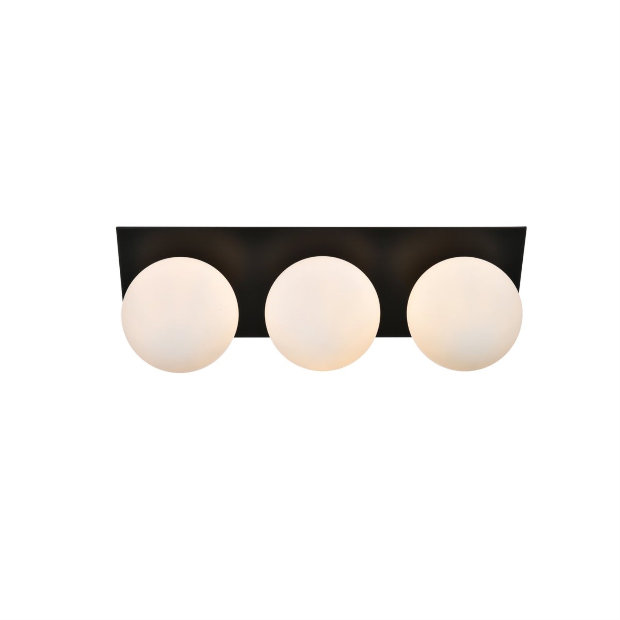 Jillian 3 light Black and frosted white Bath Sconce