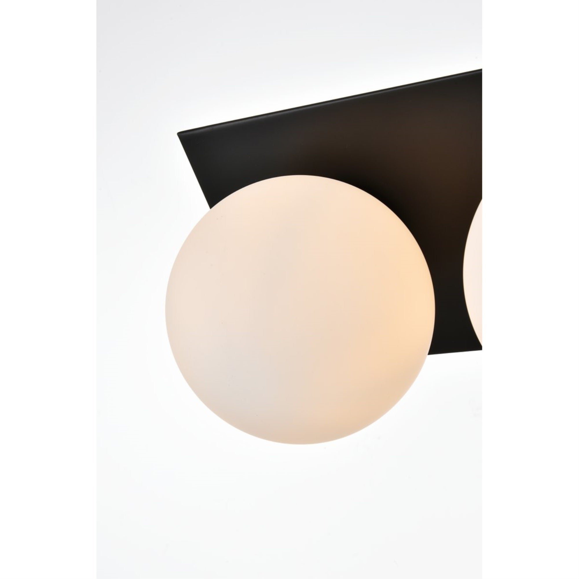 Jillian 3 light Black and frosted white Bath Sconce