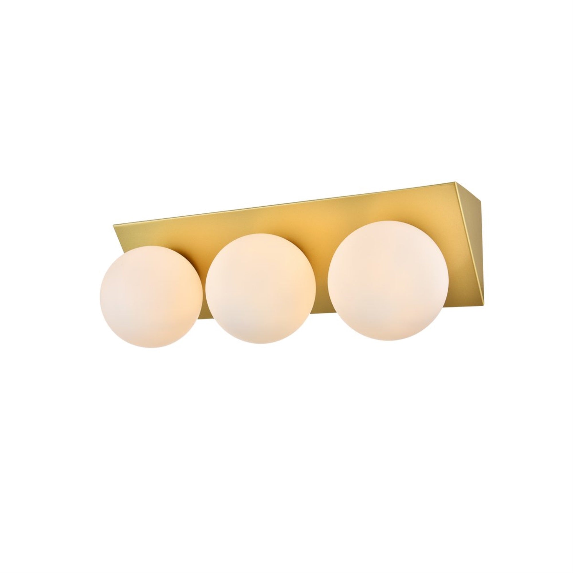 Jillian 3 light Brass and frosted white Bath Sconce