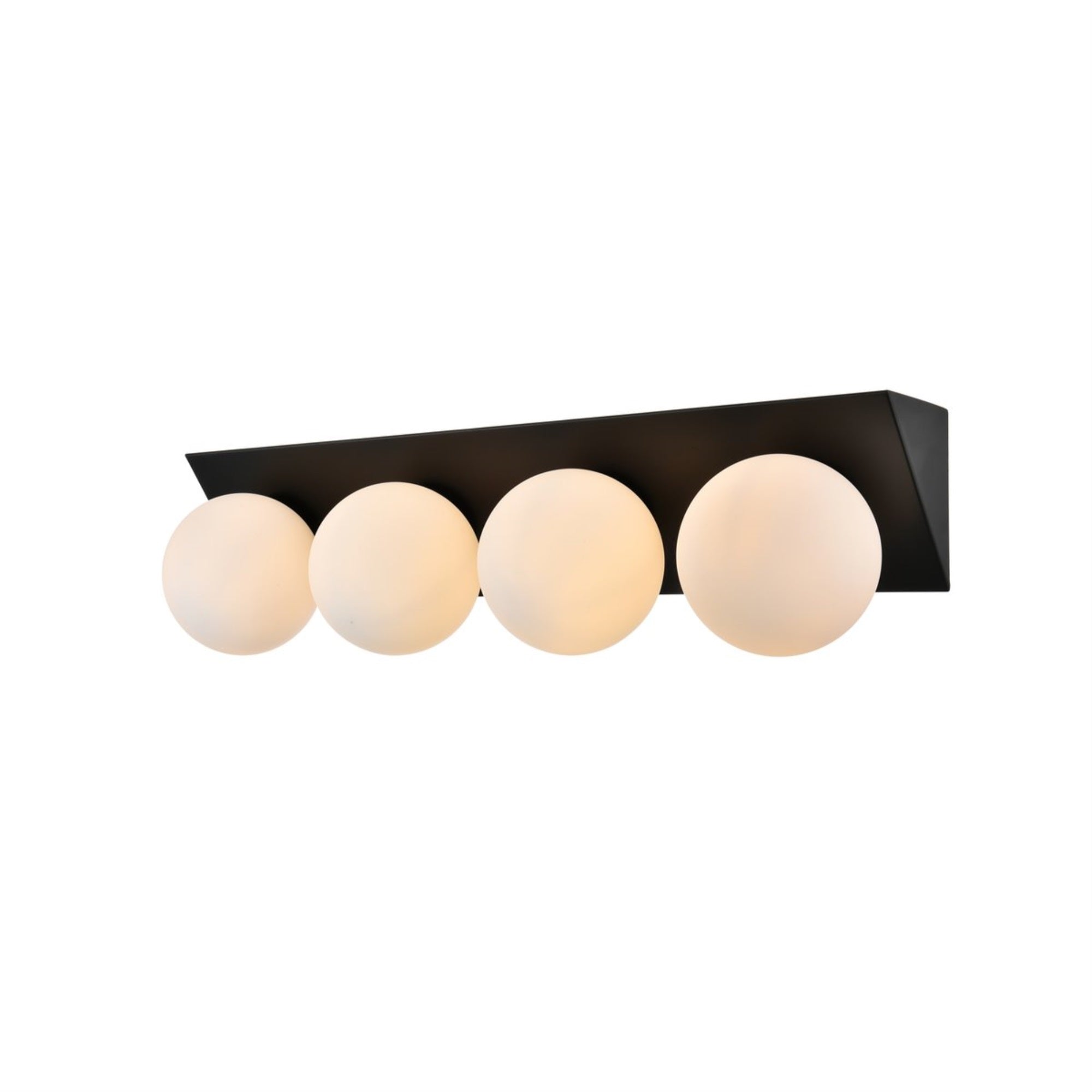 Jillian 4 light Black and frosted white Bath Sconce
