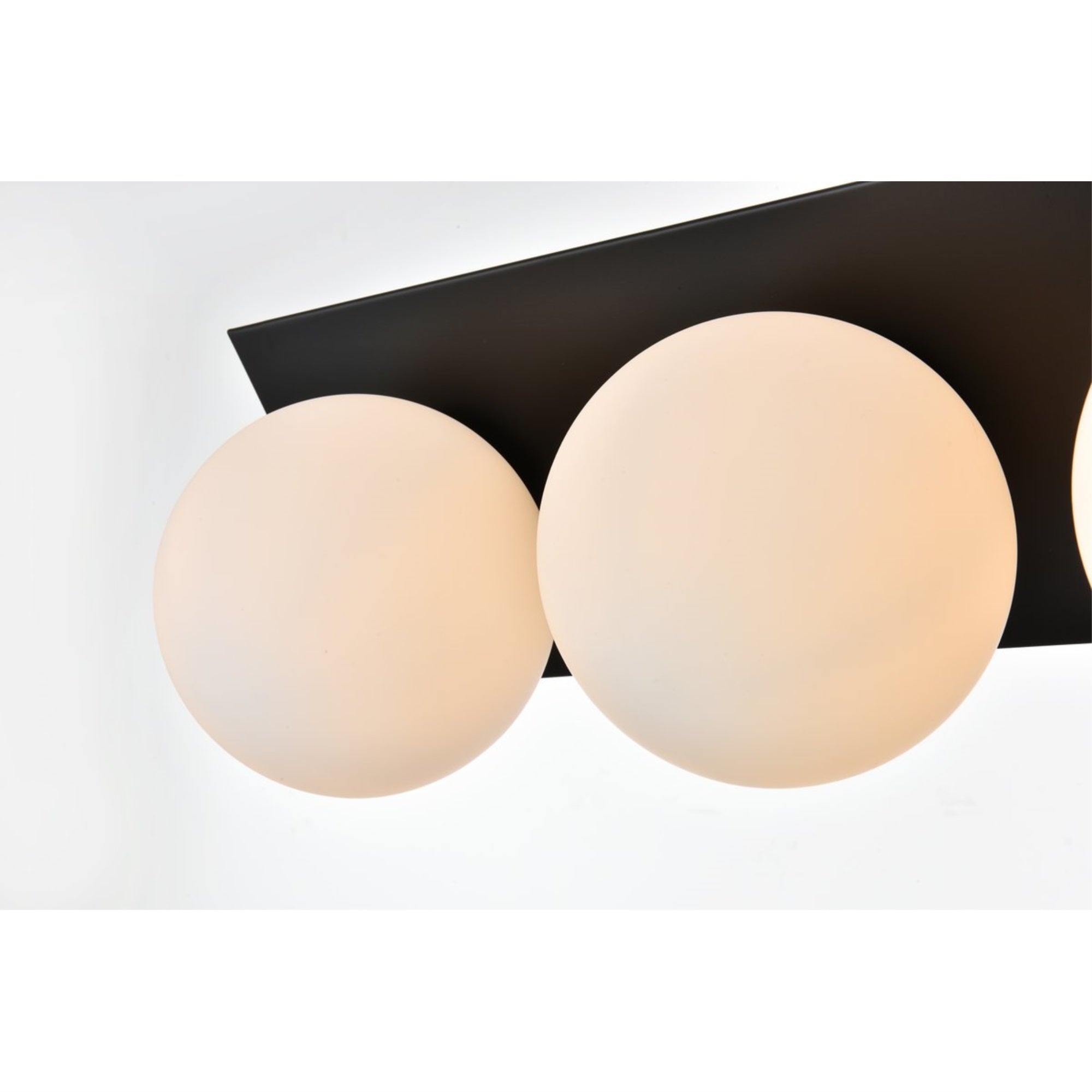 Jillian 4 light Black and frosted white Bath Sconce