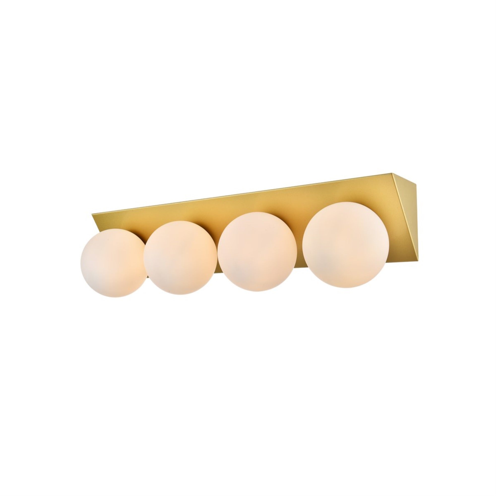 Jillian 4 light Brass and frosted white Bath Sconce