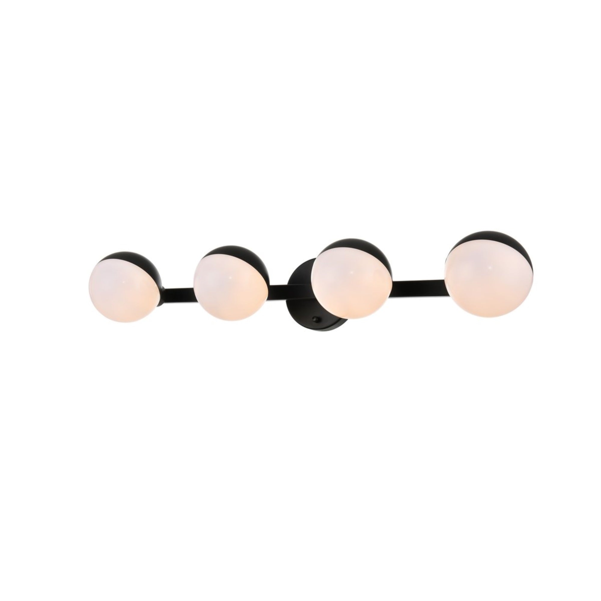 Majesty 4 light Black and frosted white Bath Sconce