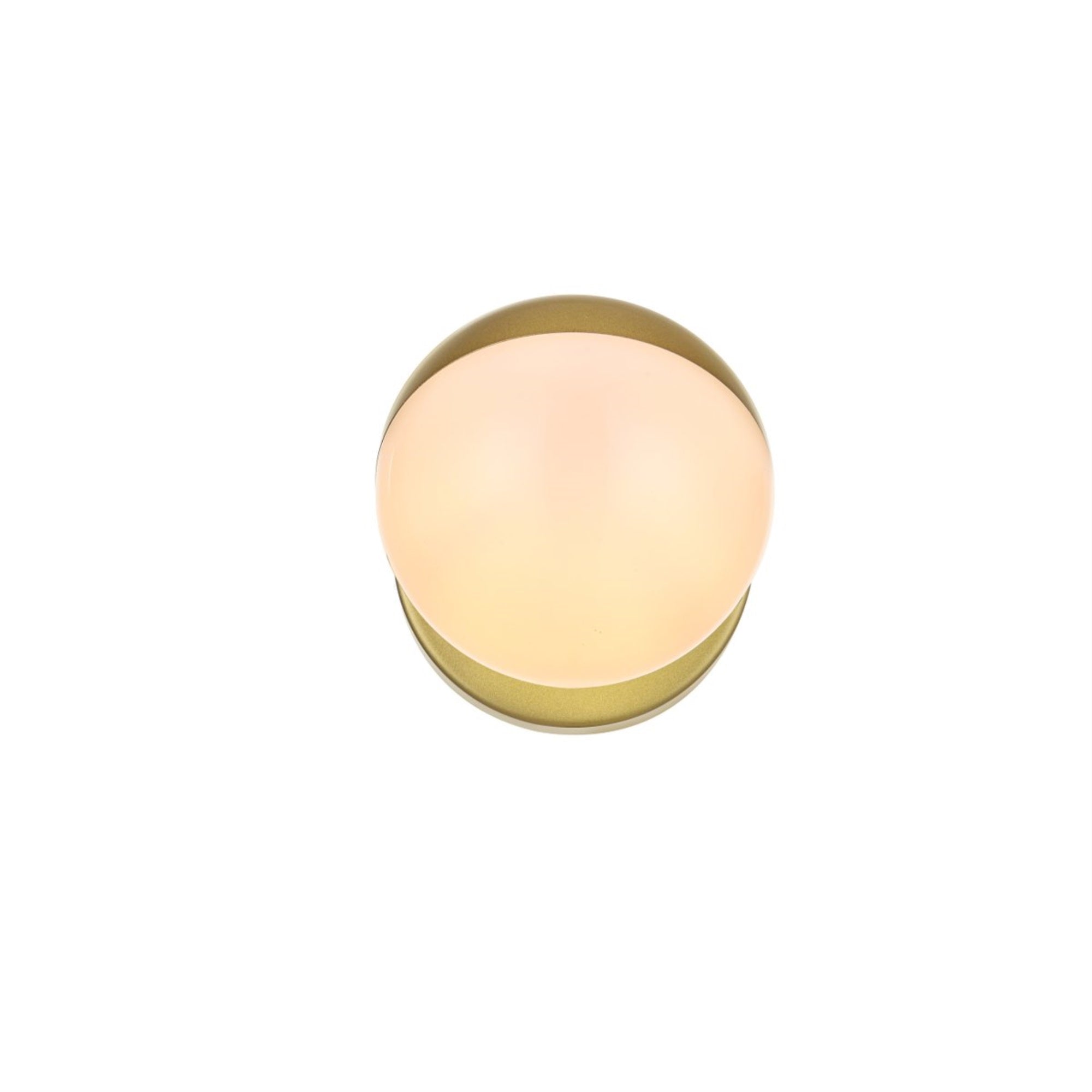 Living District 1-Light Metal Bath Sconce, Brass Finish, Model LD7305W5BRA, Frosted White Glass