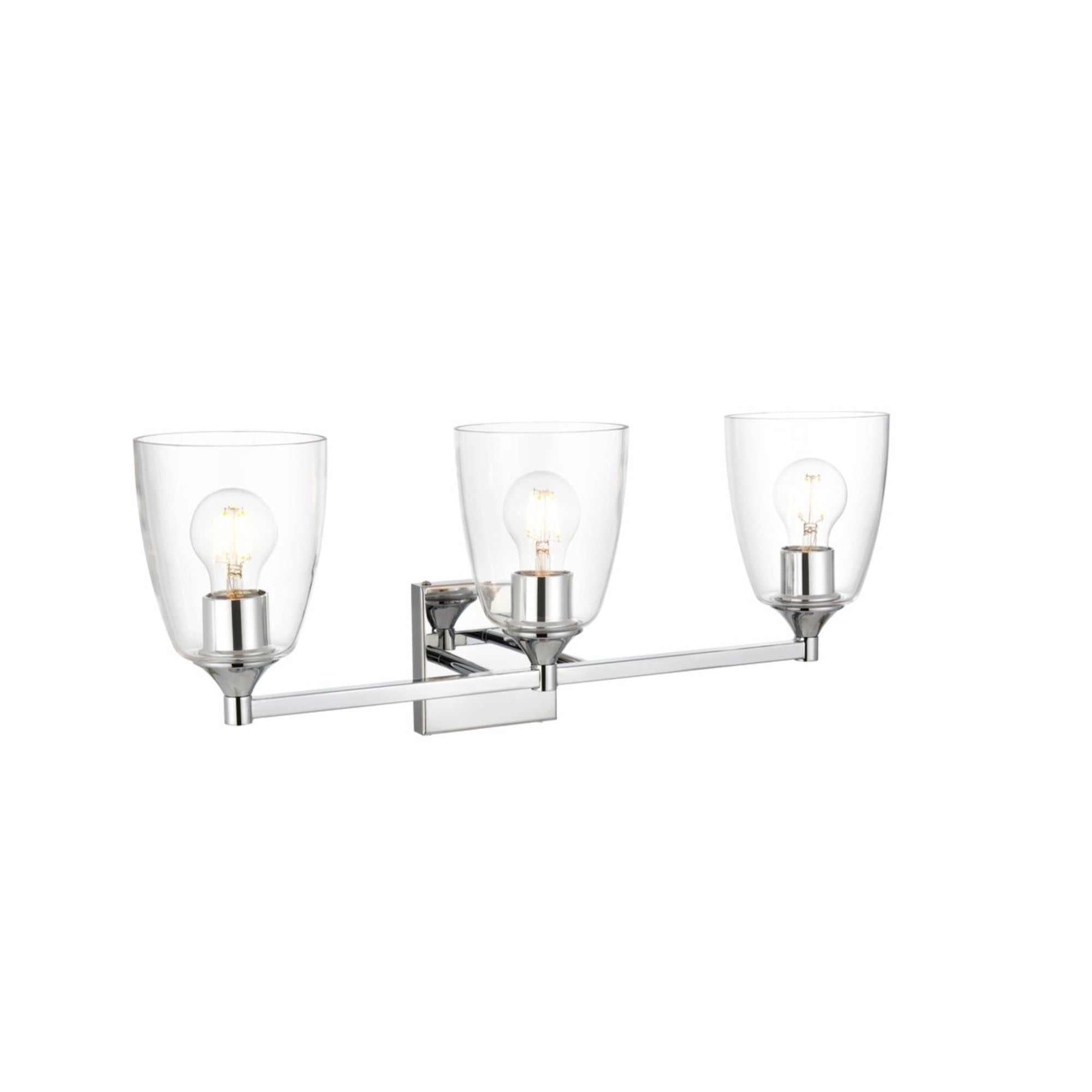 Gianni 3 light Chrome and Clear Bath Sconce