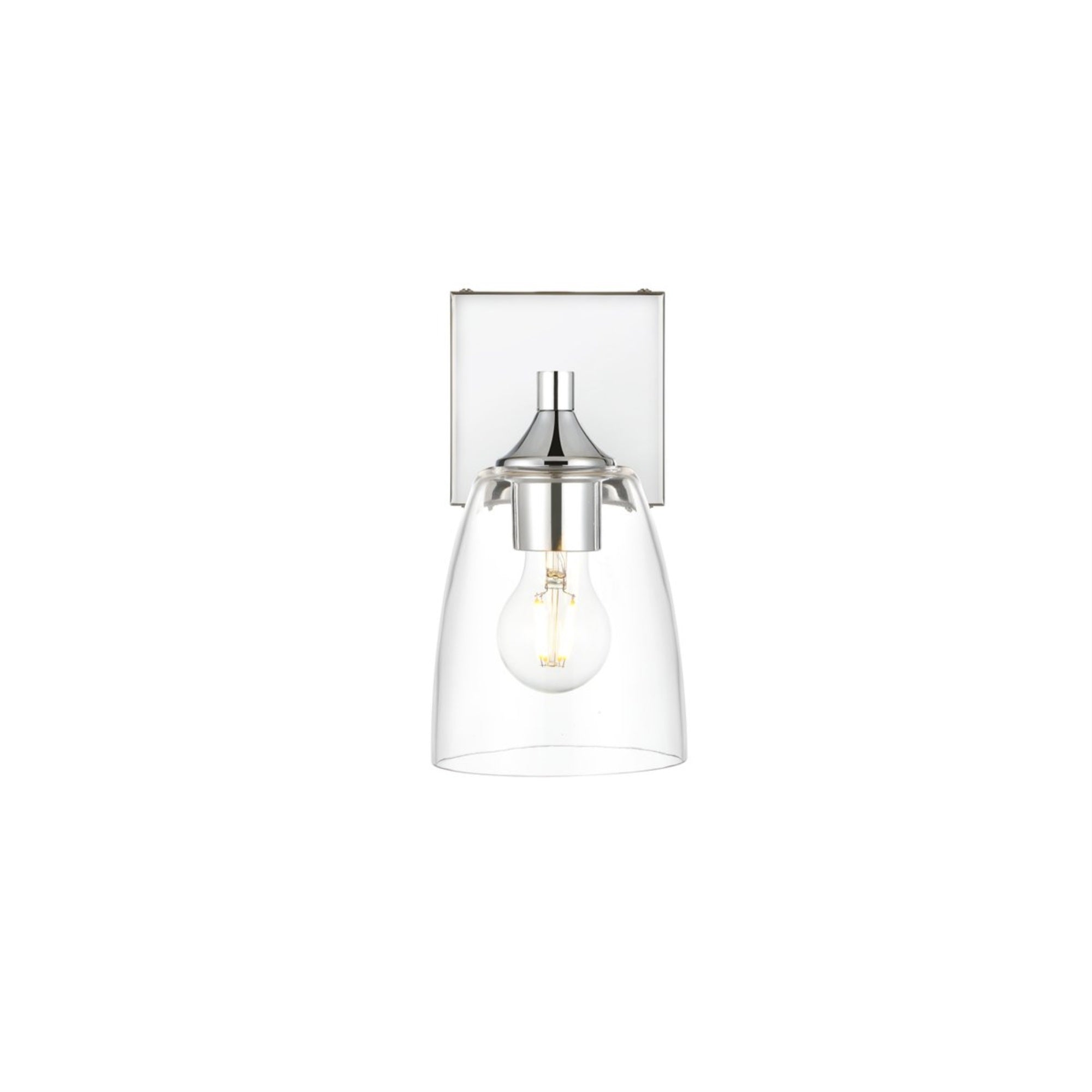 Living District Gianni 1-Light Bath Sconce Iron Glass Chrome LD7307W5CH