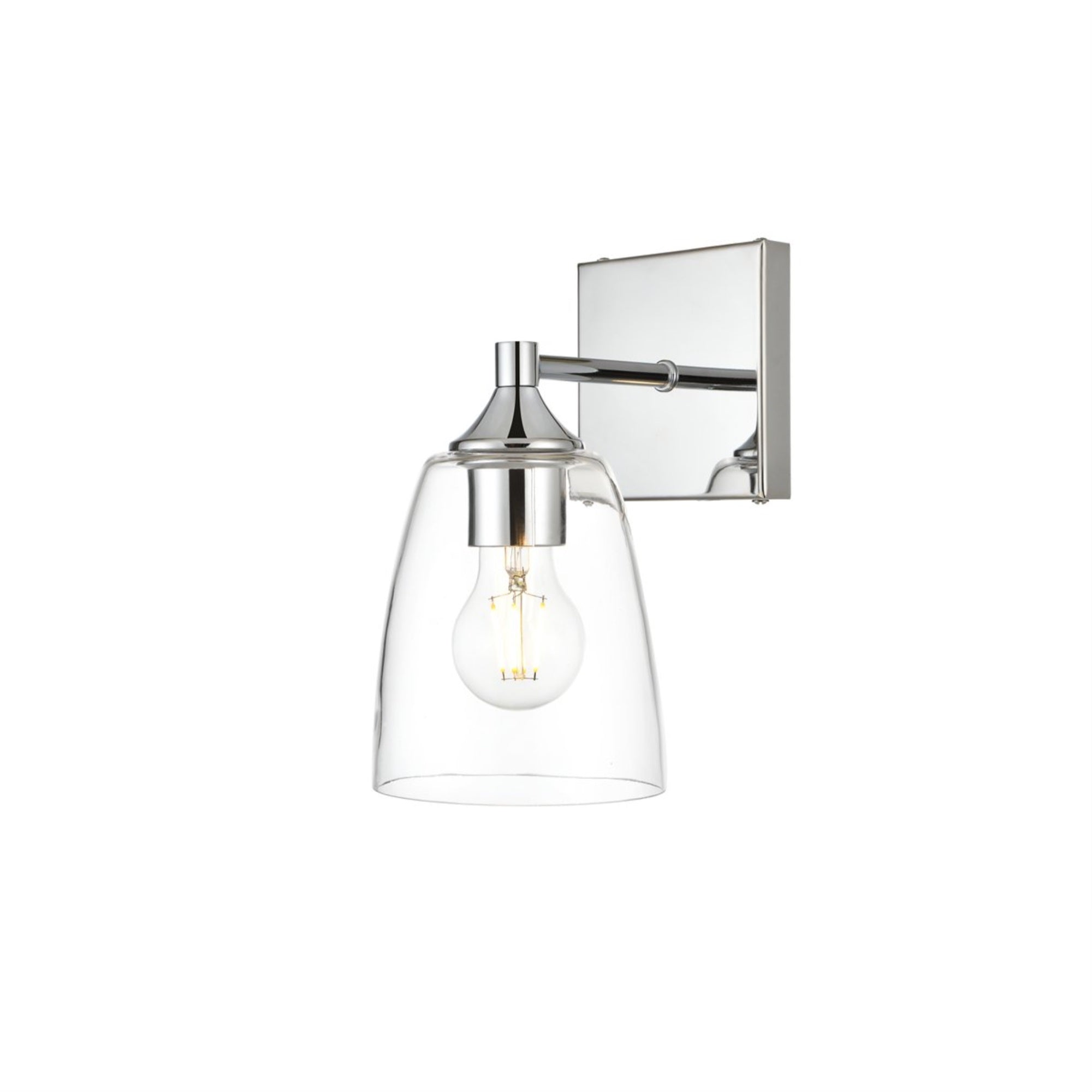Living District Gianni 1-Light Bath Sconce Iron Glass Chrome LD7307W5CH