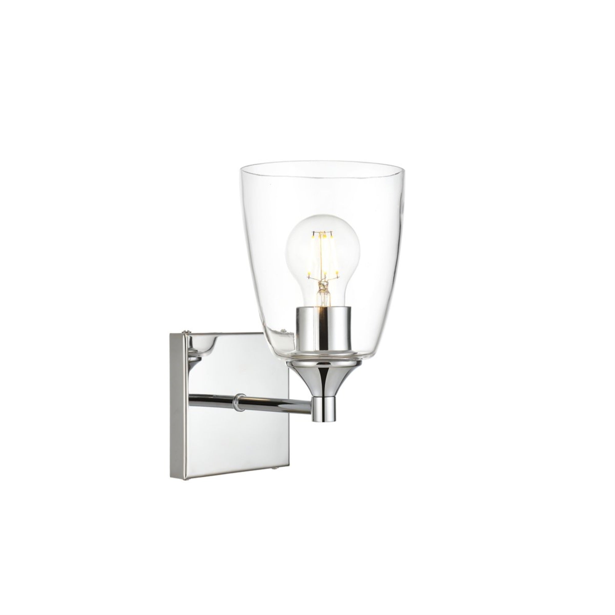 Living District Gianni 1-Light Bath Sconce Iron Glass Chrome LD7307W5CH