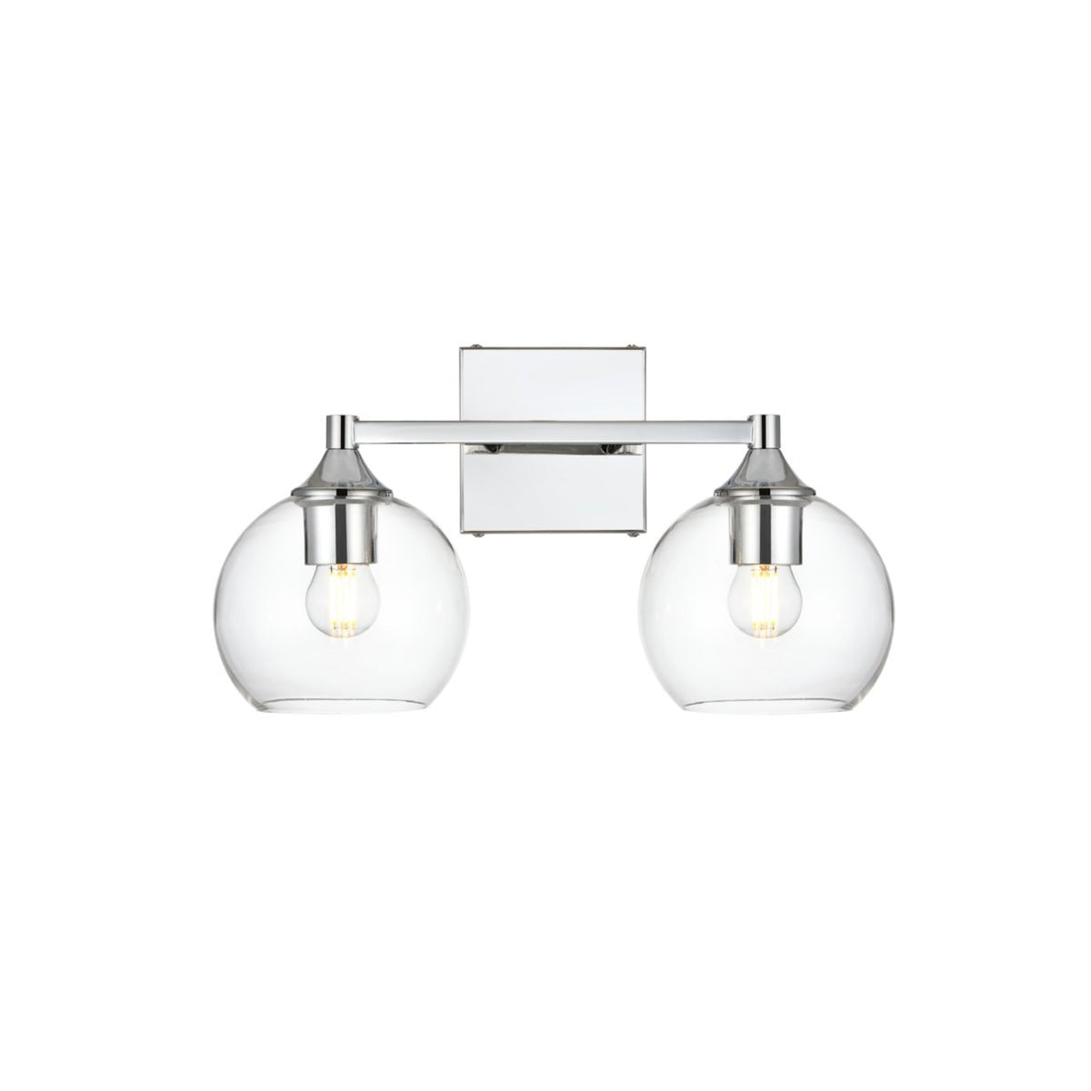 Foster 2 light Chrome and Clear Bath Sconce