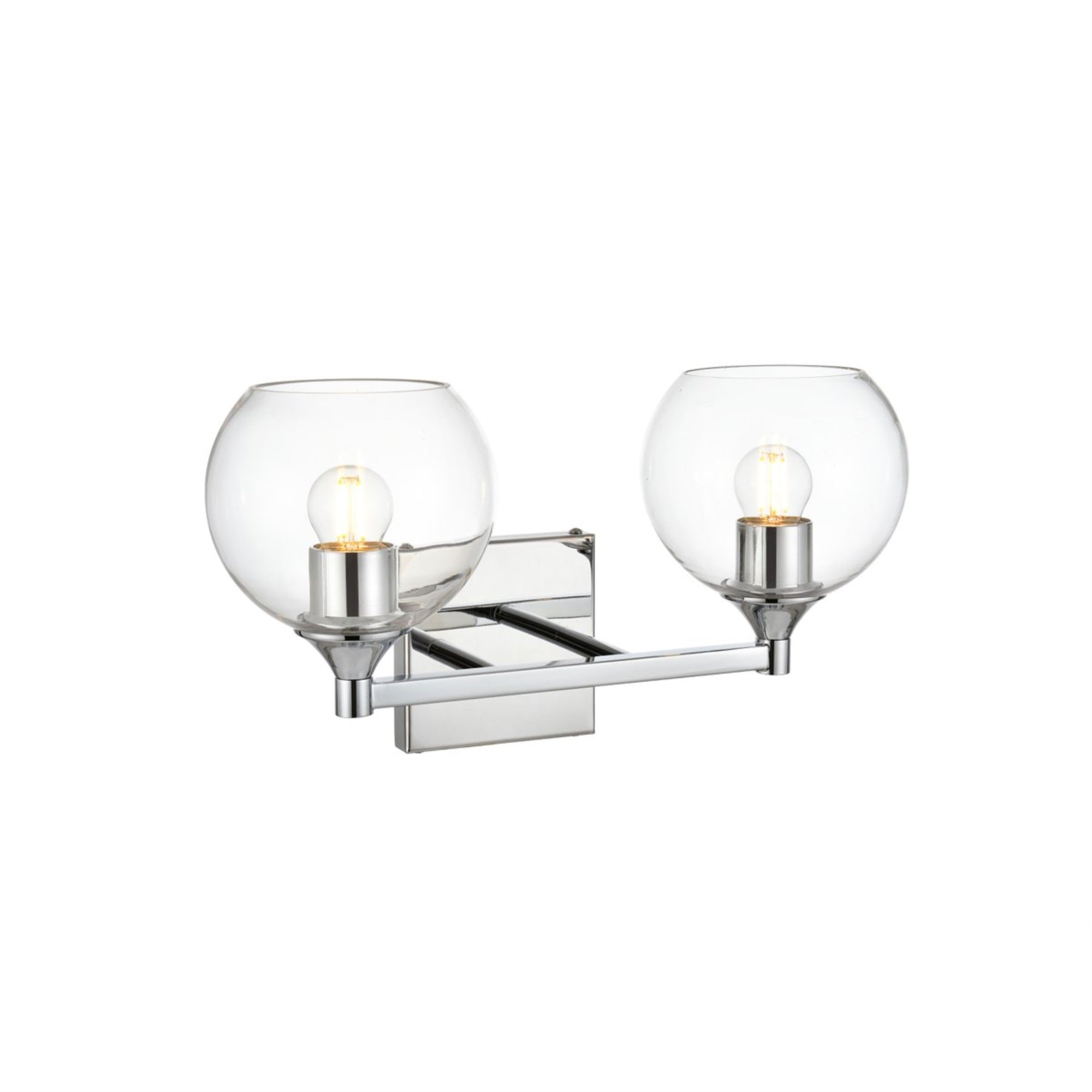 Foster 2 light Chrome and Clear Bath Sconce