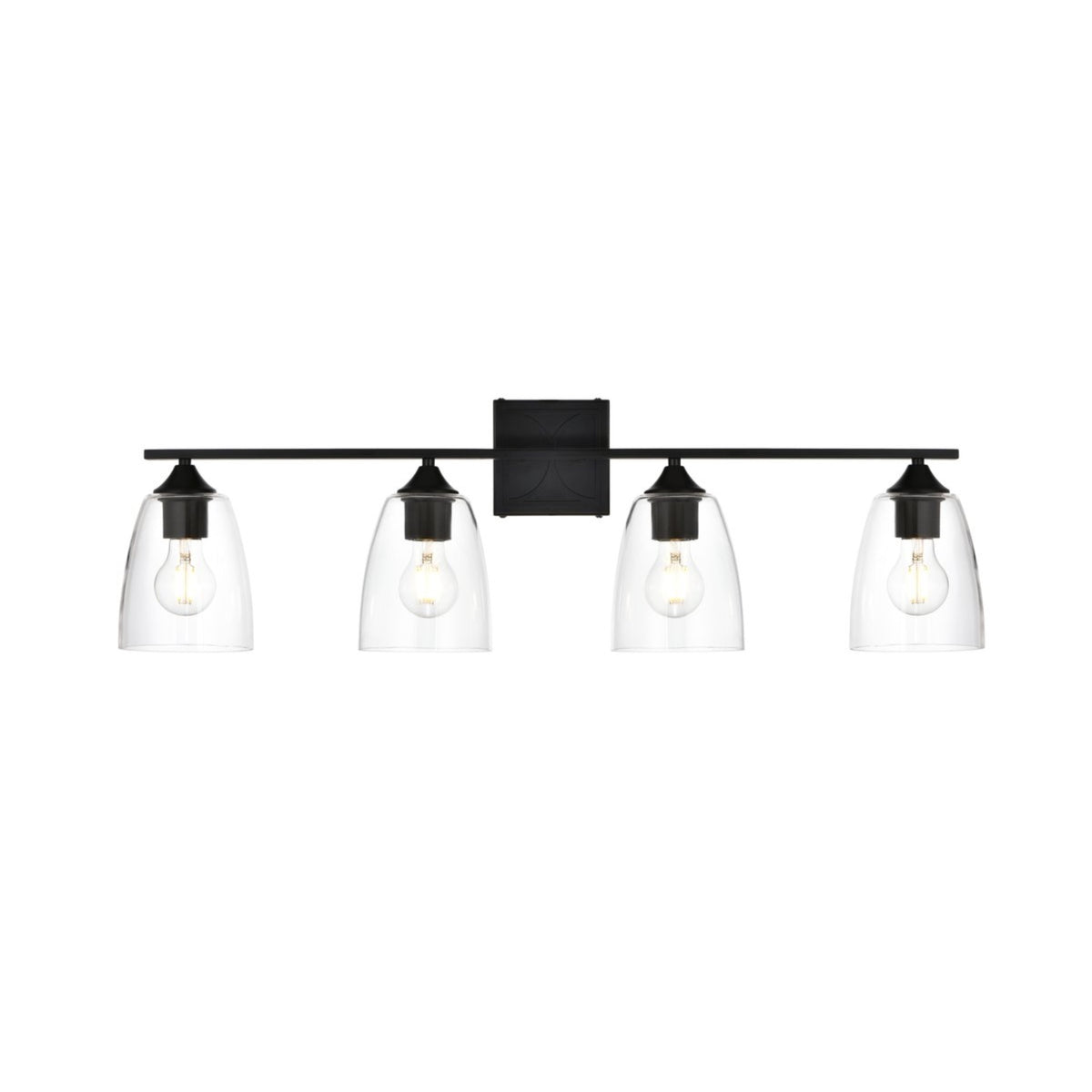 Harris 4 light Black and Clear Bath Sconce