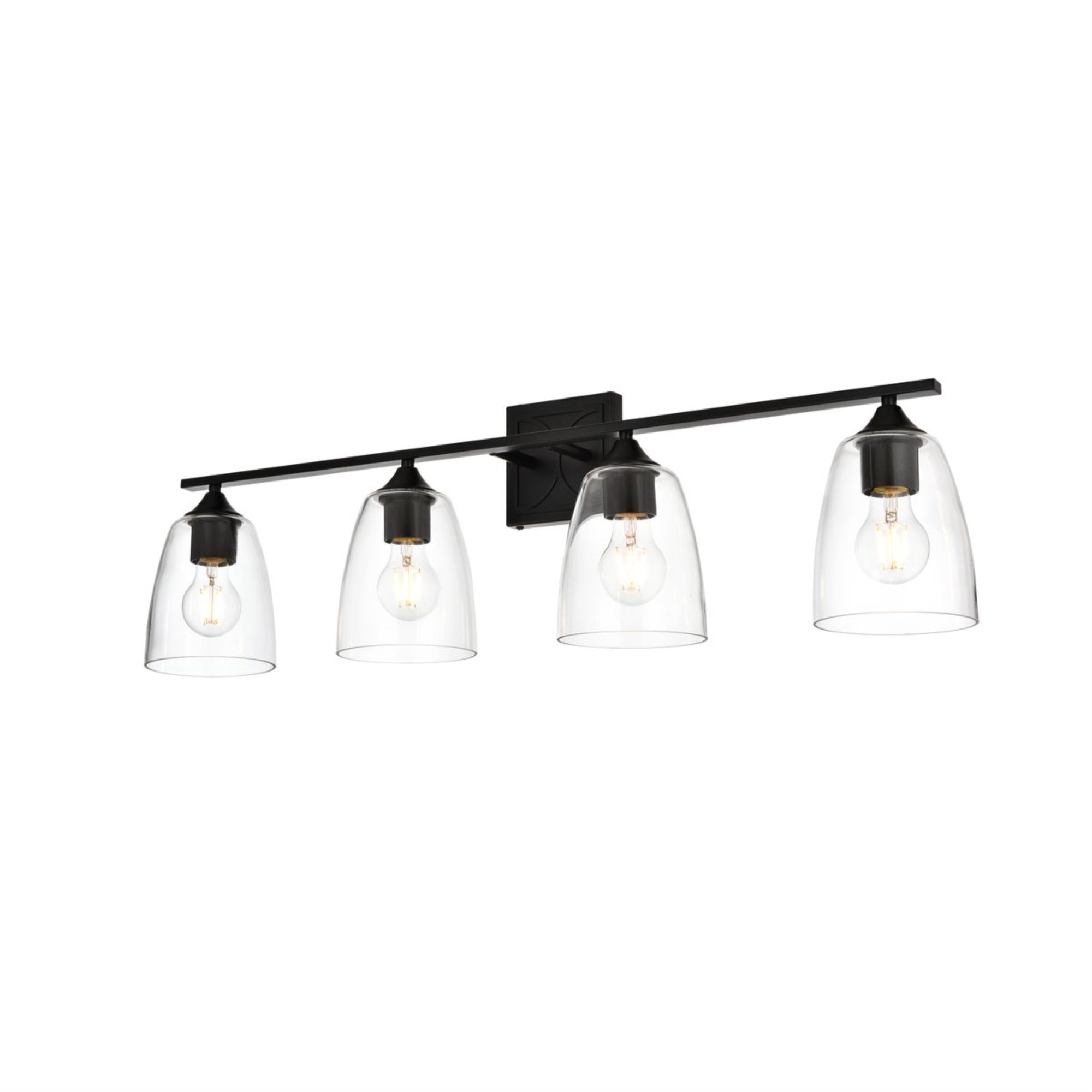Harris 4 light Black and Clear Bath Sconce