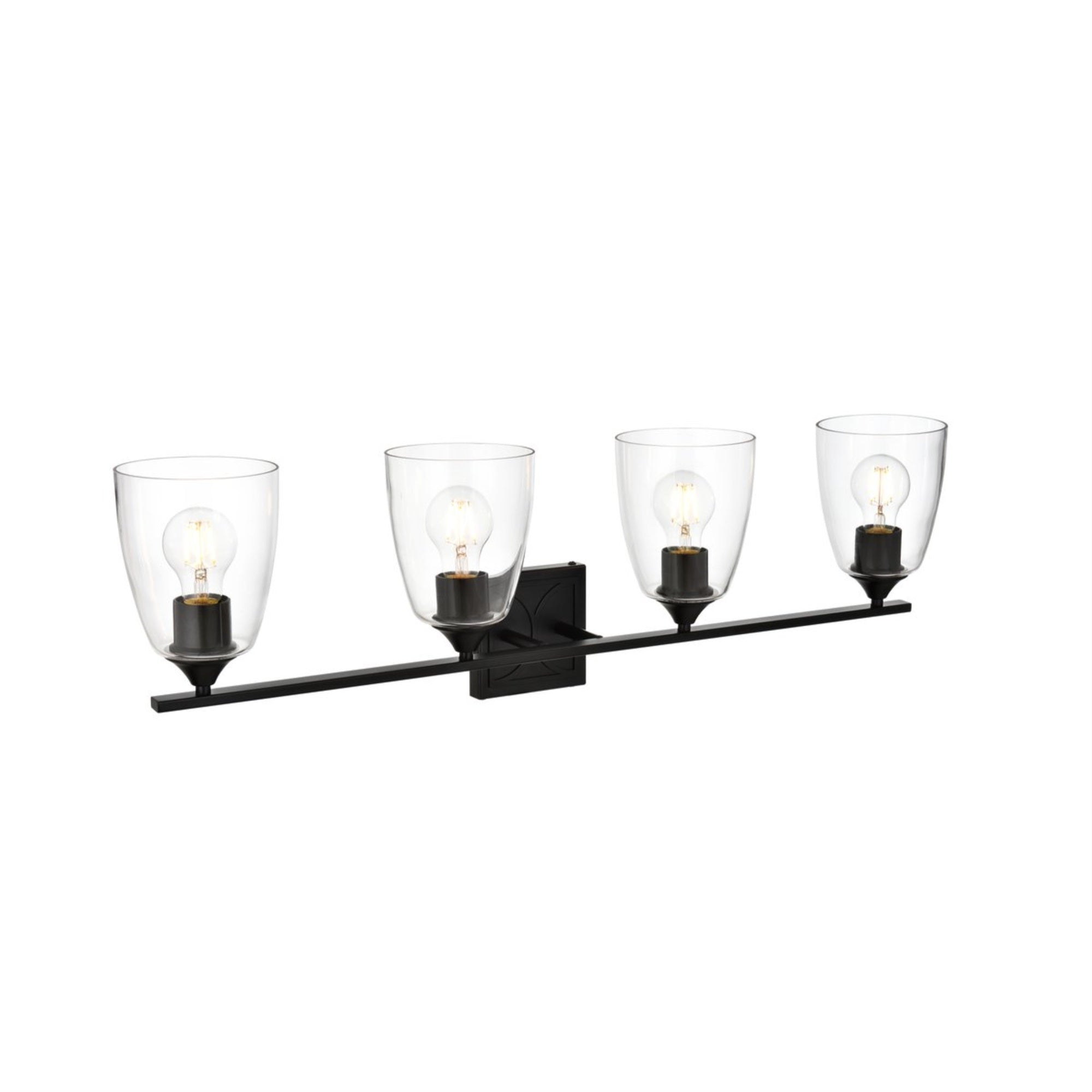 Harris 4 light Black and Clear Bath Sconce
