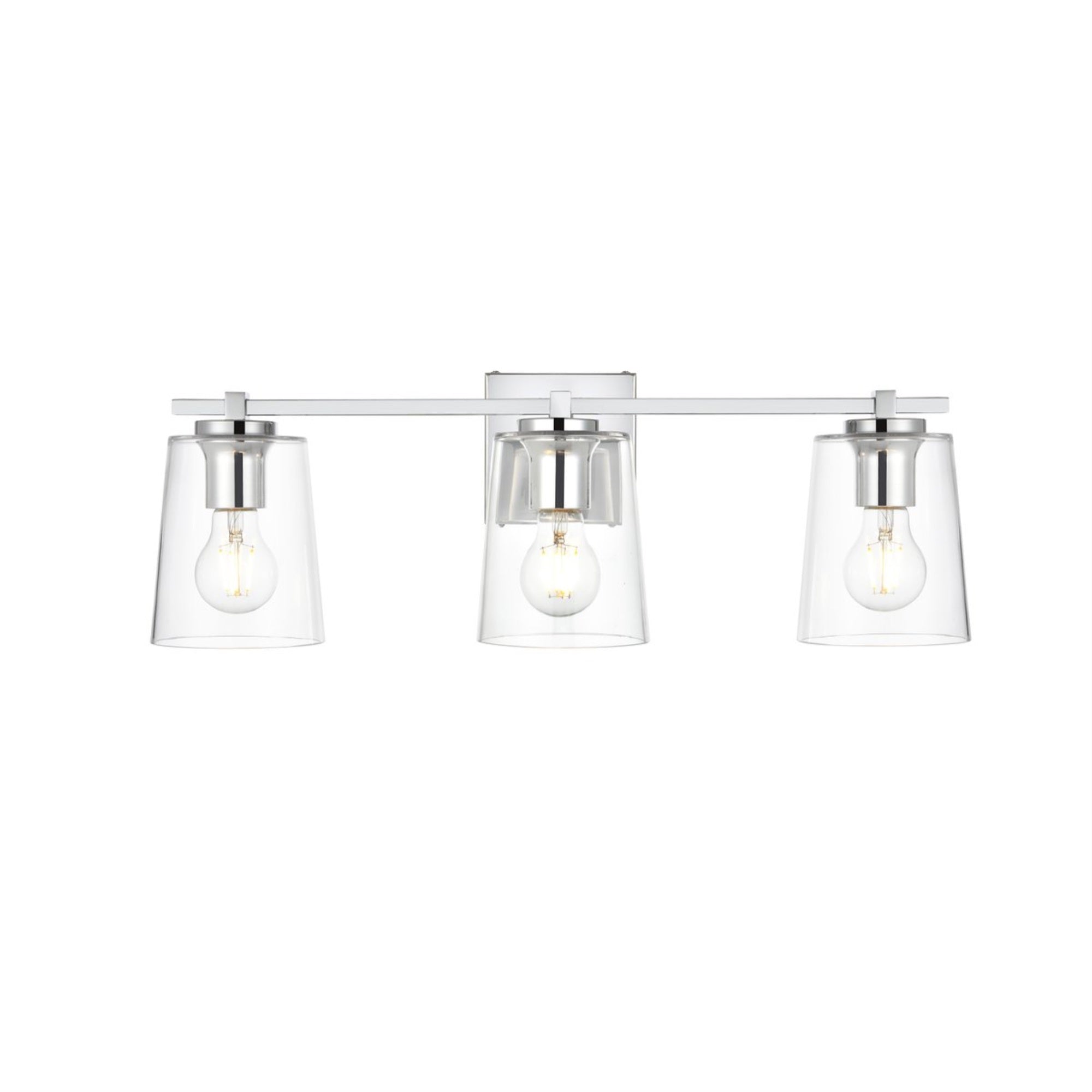 Kacey 3 light Chrome and Clear Bath Sconce