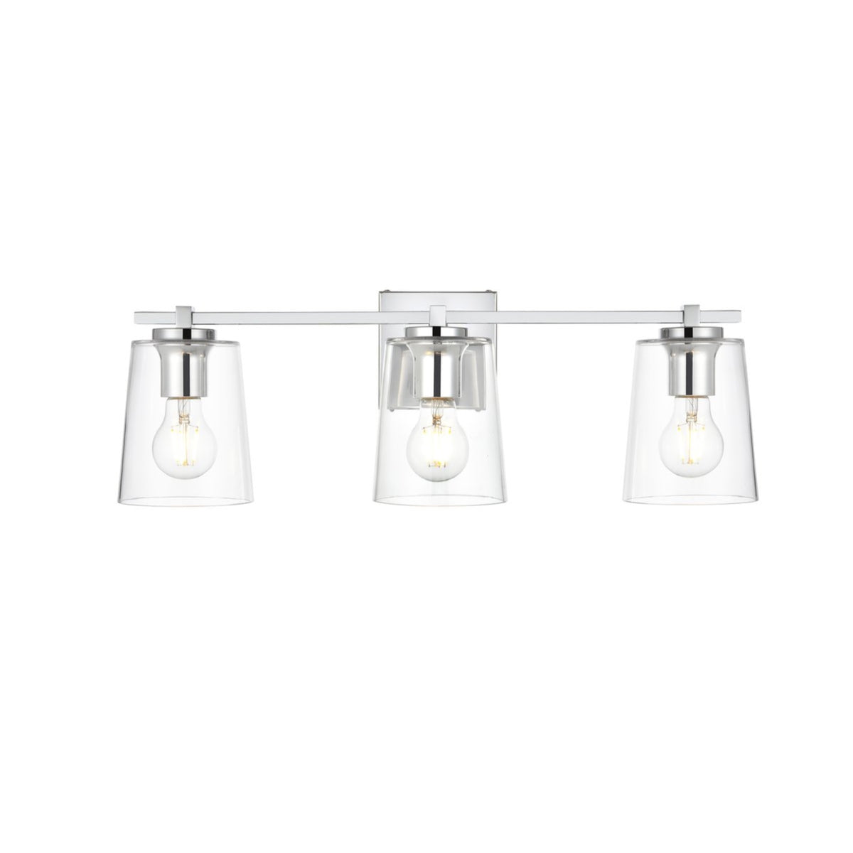 Kacey 3 light Chrome and Clear Bath Sconce