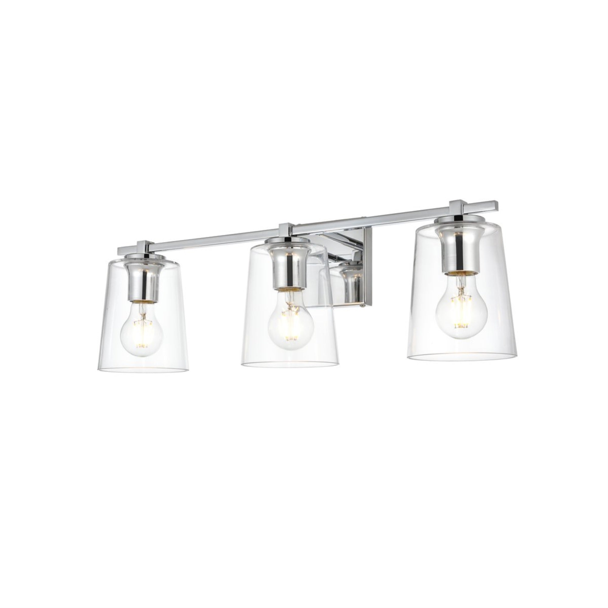 Kacey 3 light Chrome and Clear Bath Sconce