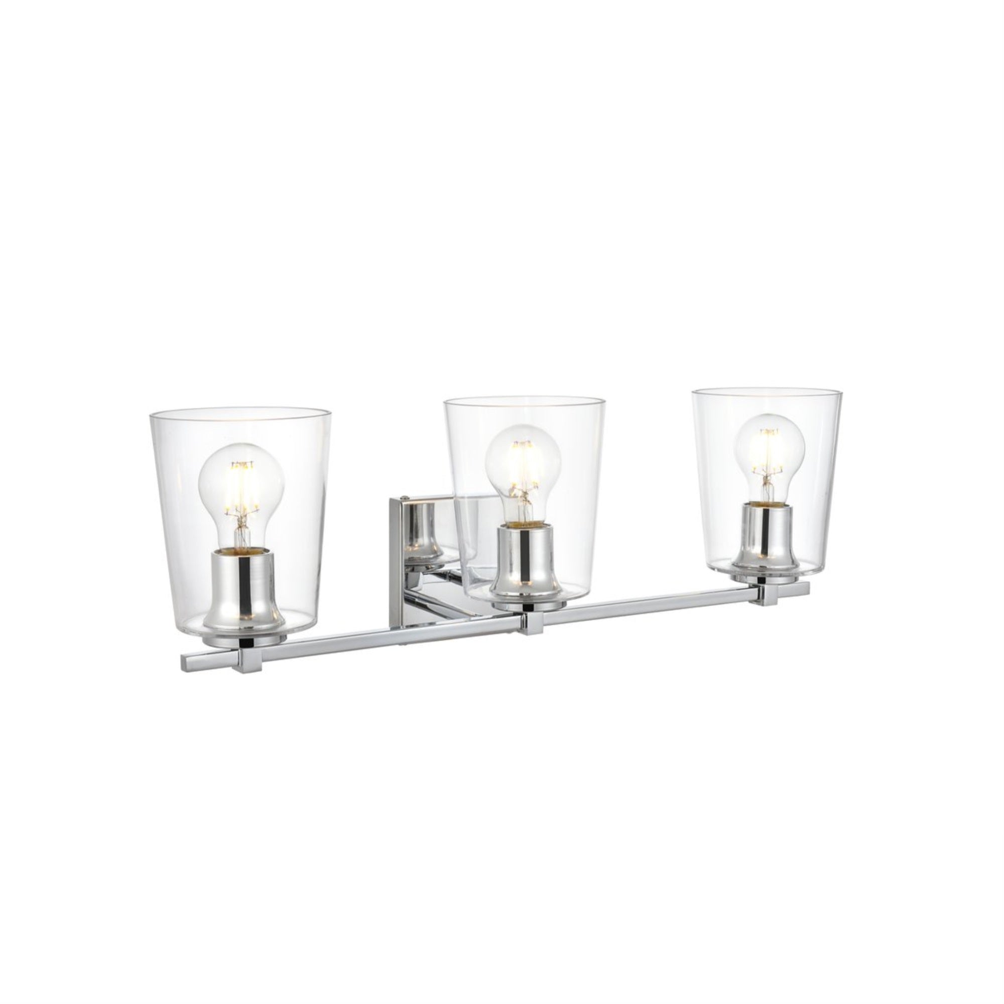 Kacey 3 light Chrome and Clear Bath Sconce