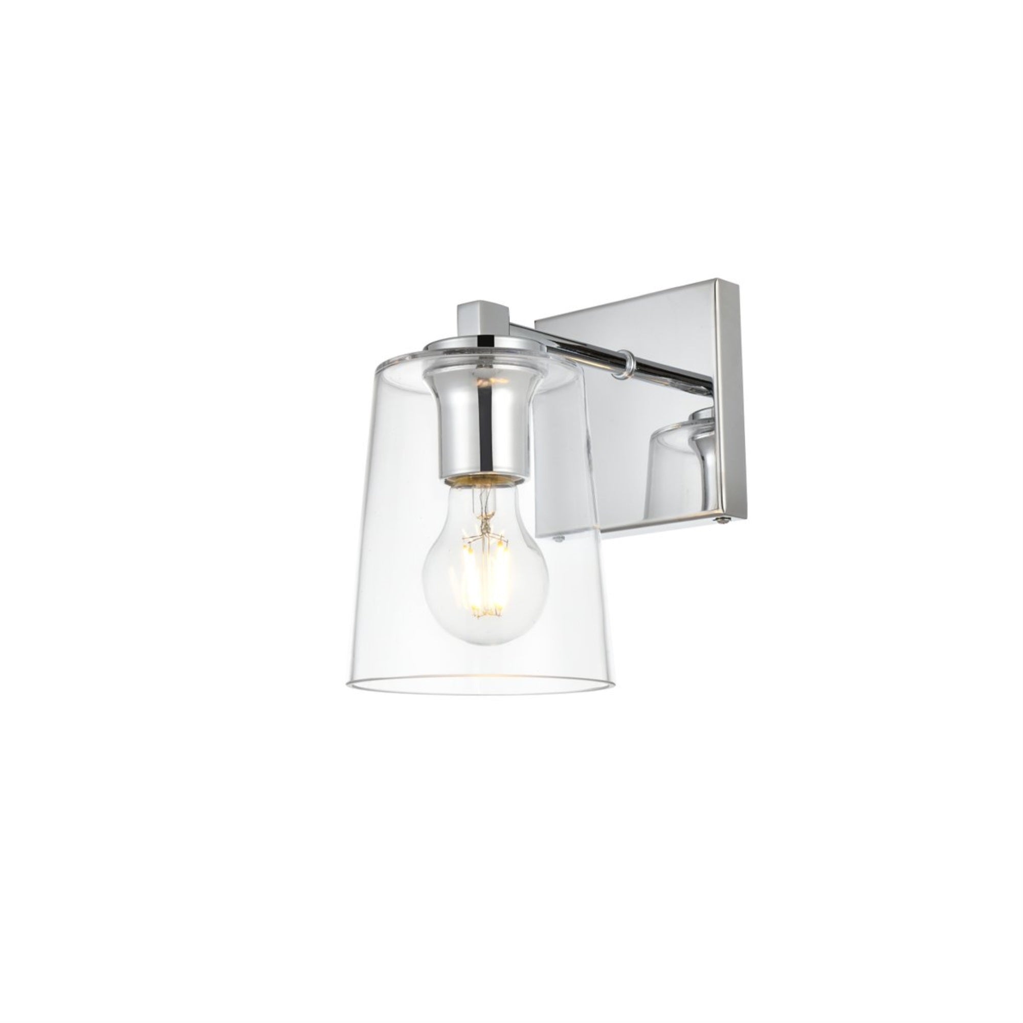 Living District Kacey Bath Sconce, 1-Light, Iron & Glass, Chrome, Model LD7310W5CH