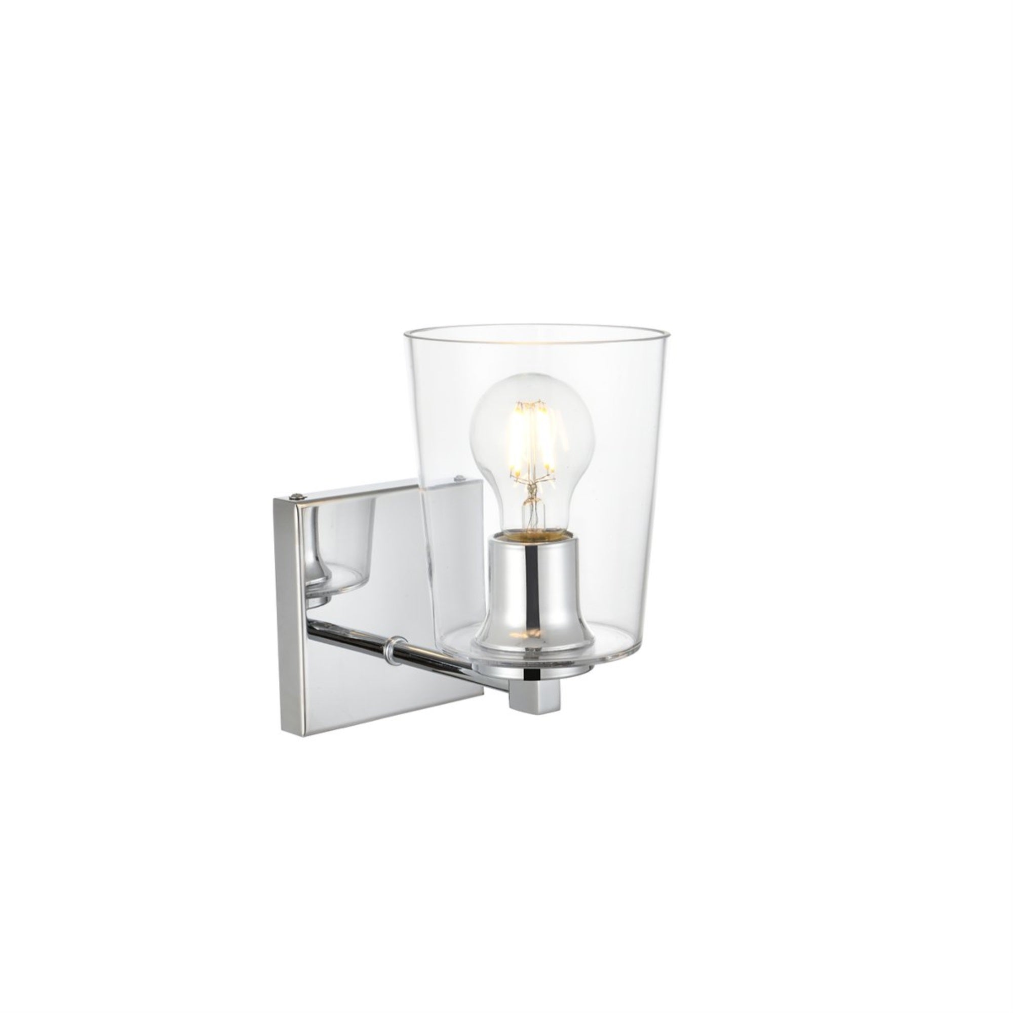 Living District Kacey Bath Sconce, 1-Light, Iron & Glass, Chrome, Model LD7310W5CH