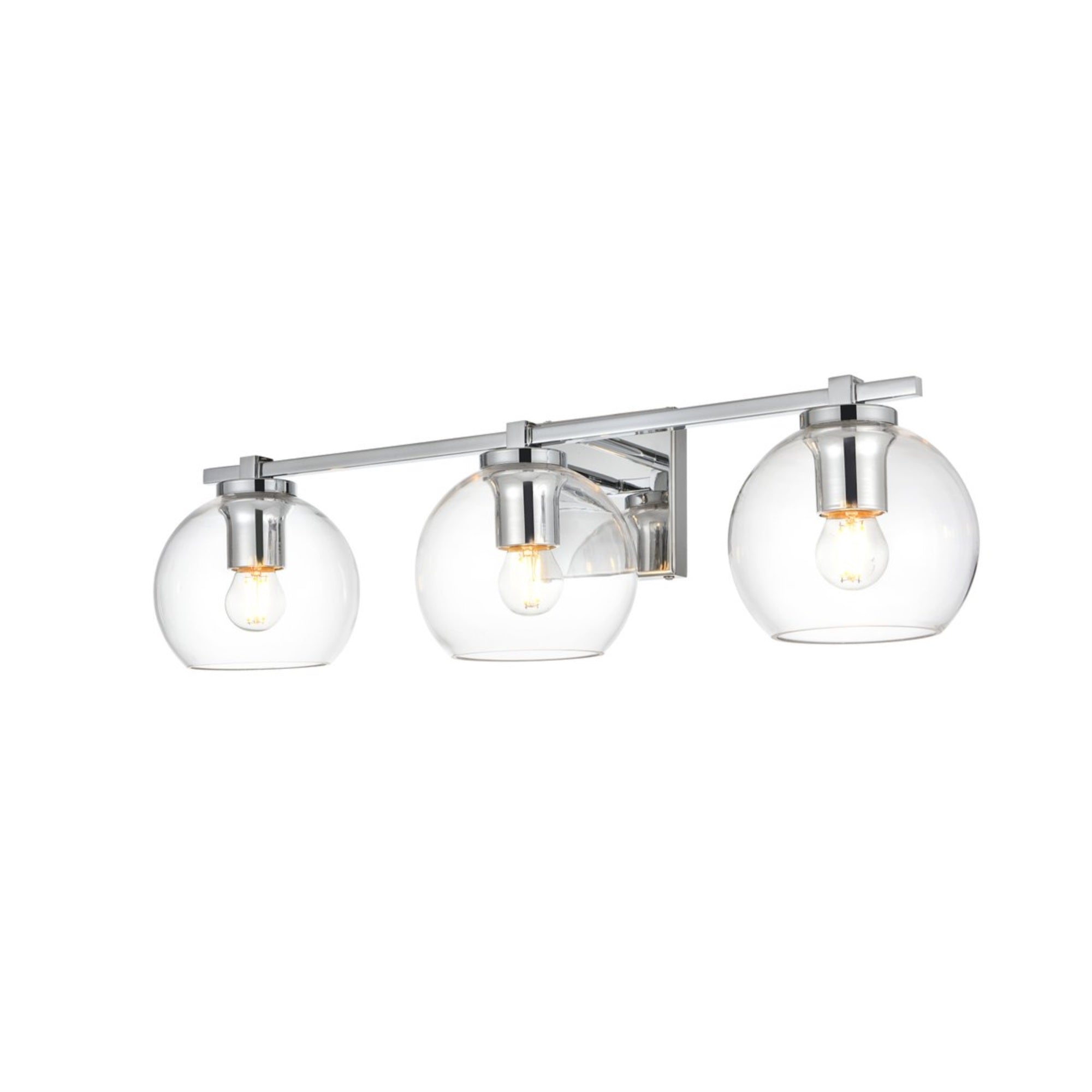 Juelz 3 light Chrome and Clear Bath Sconce