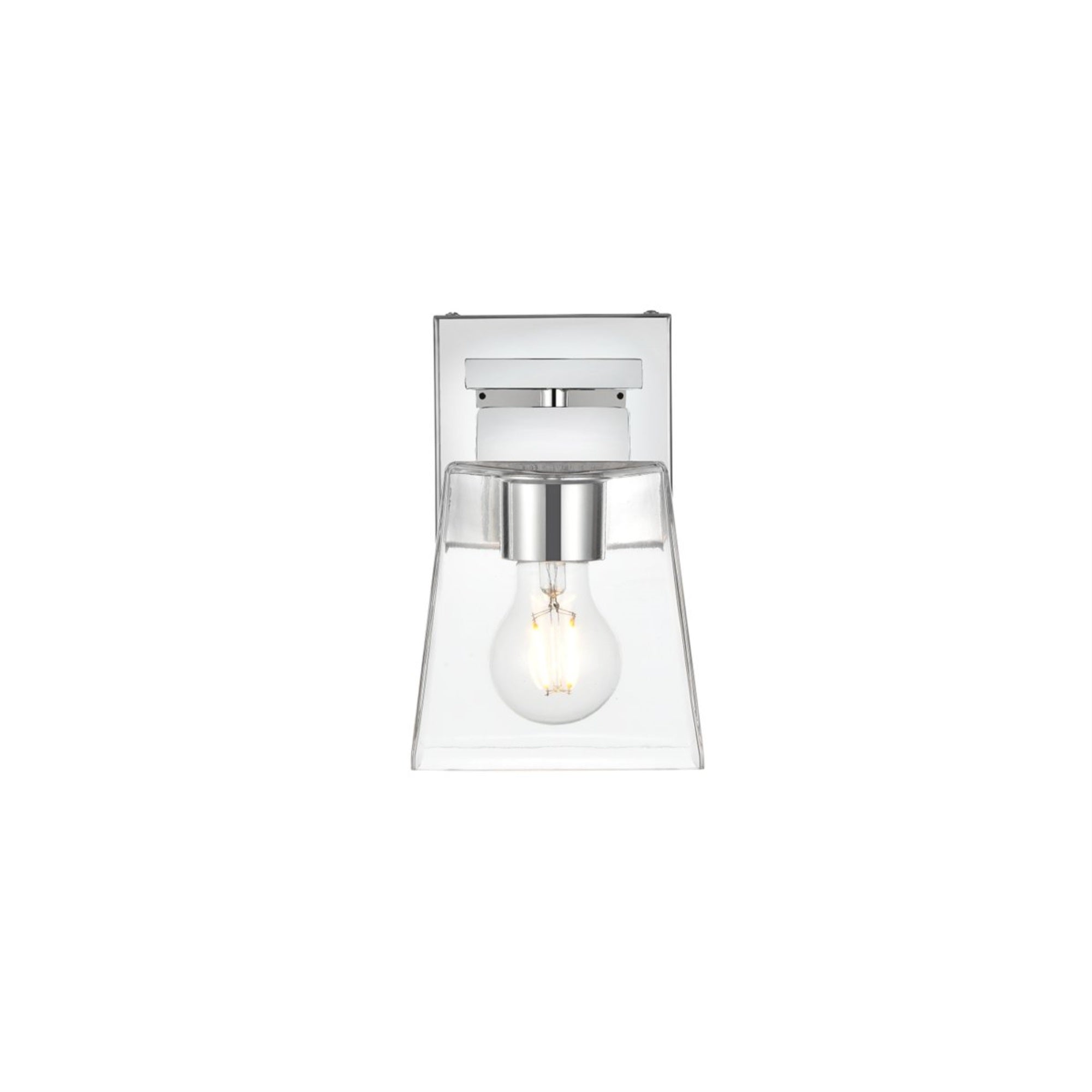 Merrick 1 light Chrome and Clear Bath Sconce