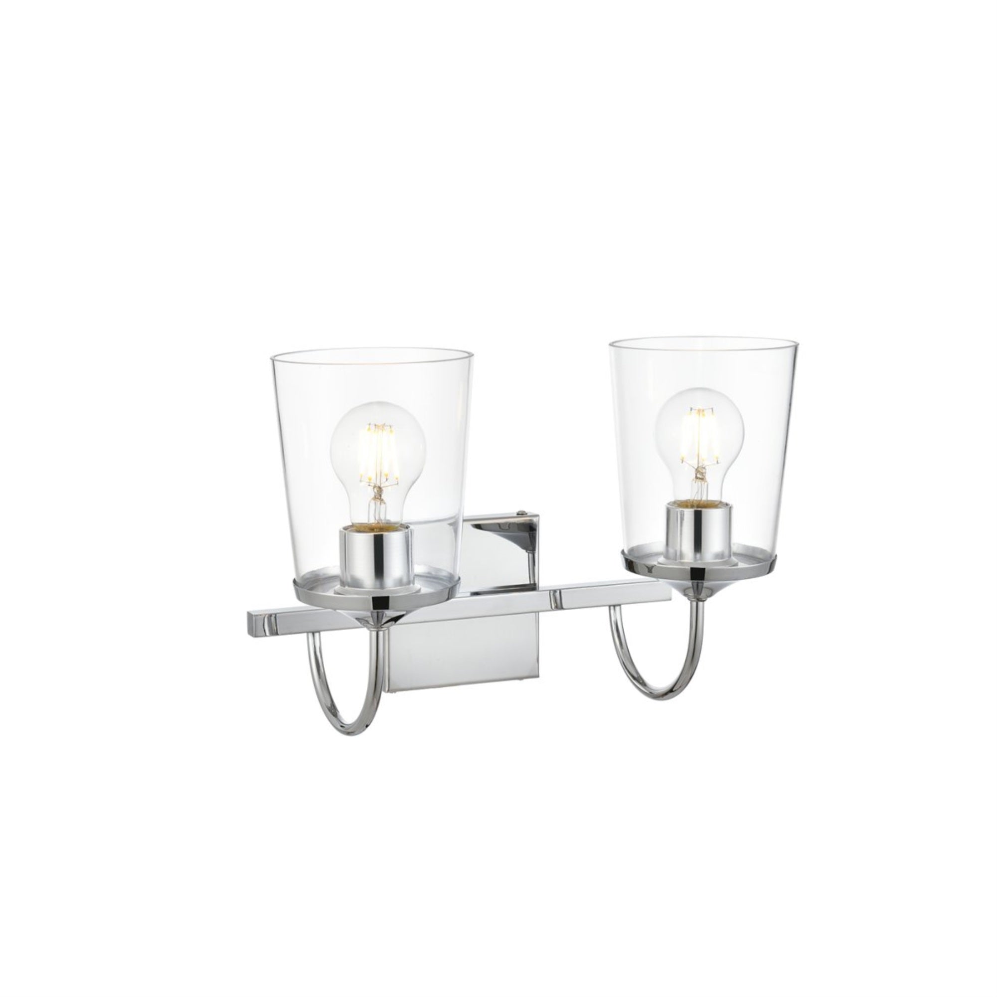 Avani 2 light Chrome and Clear Bath Sconce