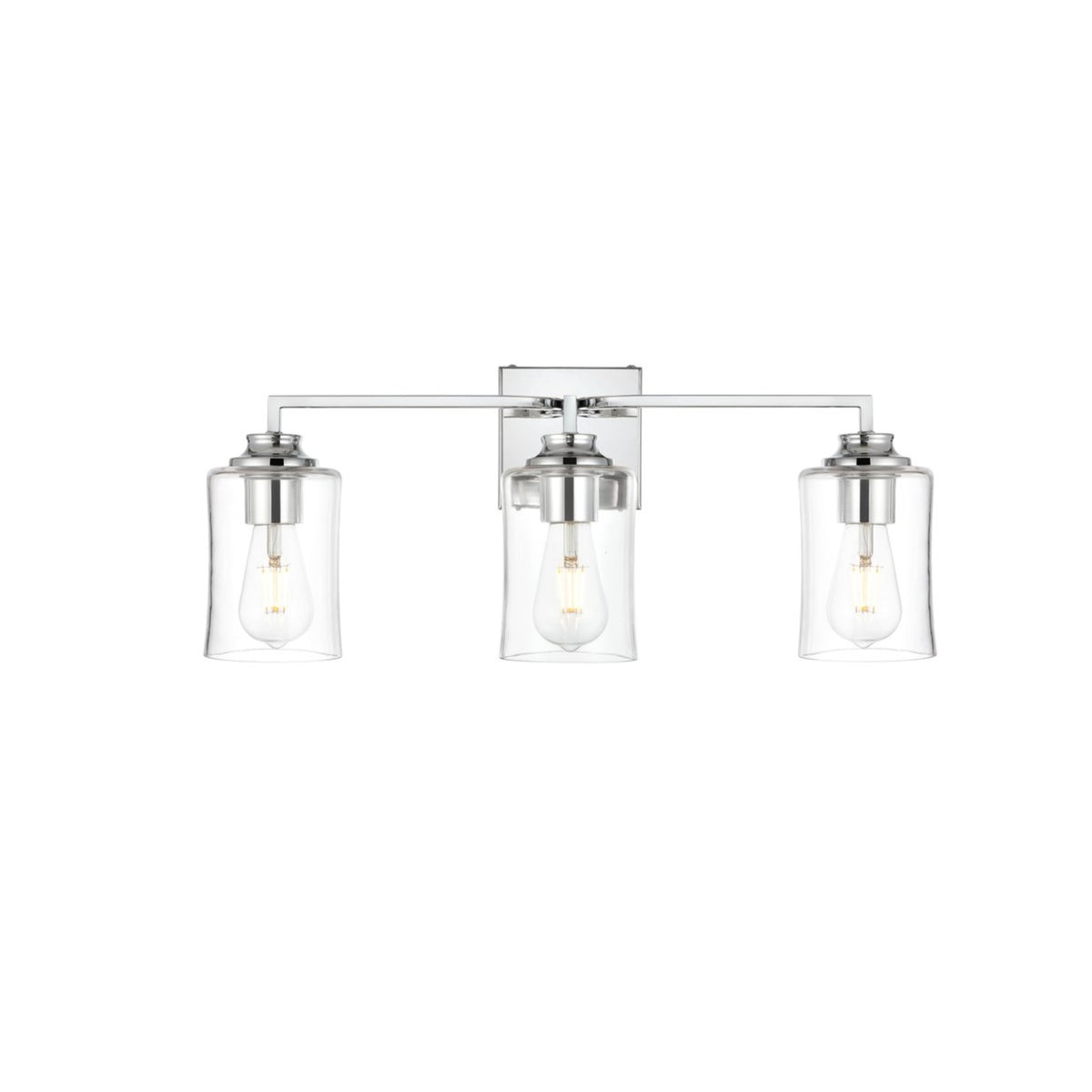 Ronnie 3 light Chrome and Clear Bath Sconce
