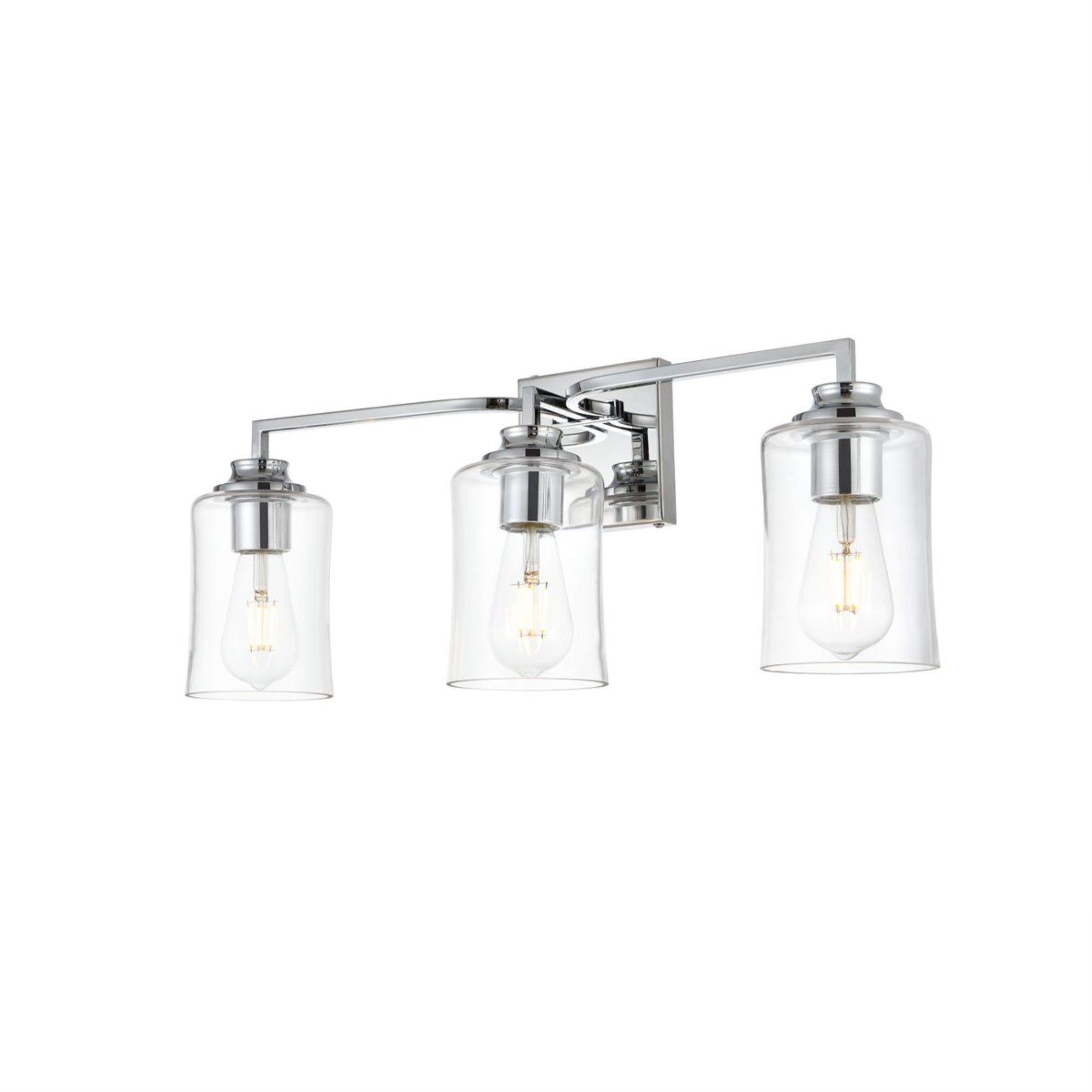 Ronnie 3 light Chrome and Clear Bath Sconce
