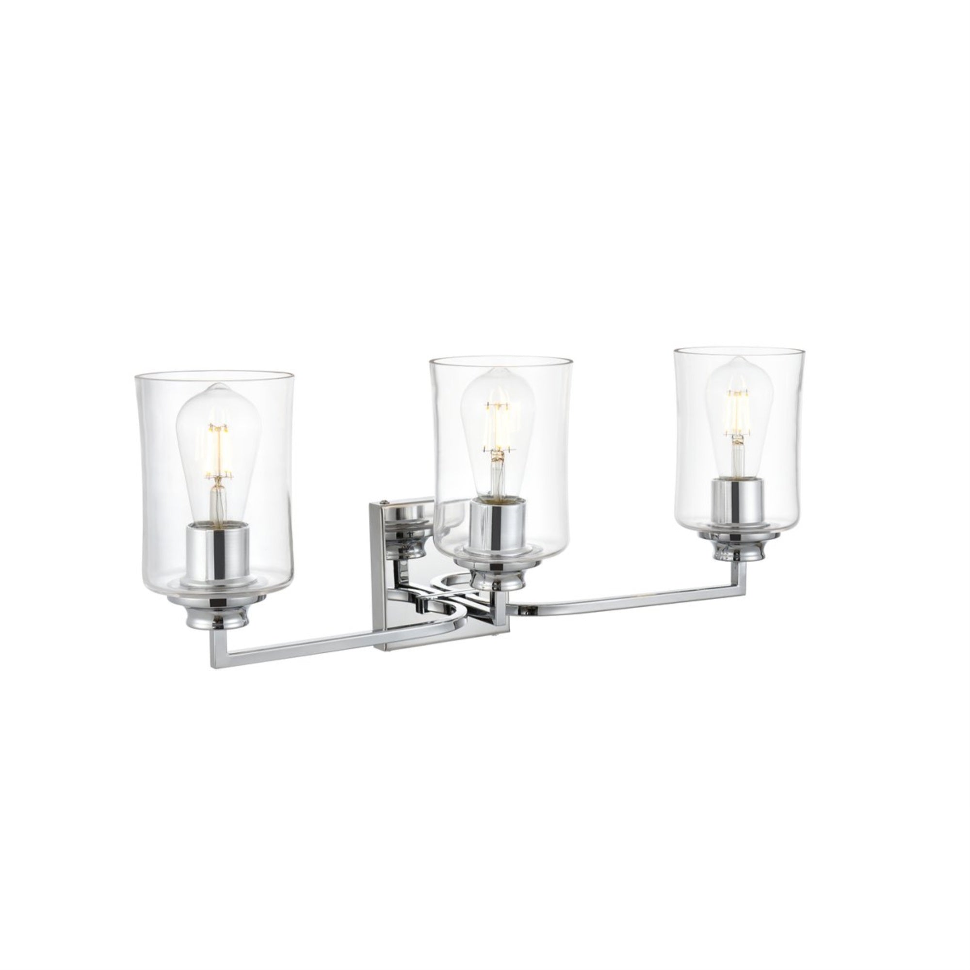 Ronnie 3 light Chrome and Clear Bath Sconce