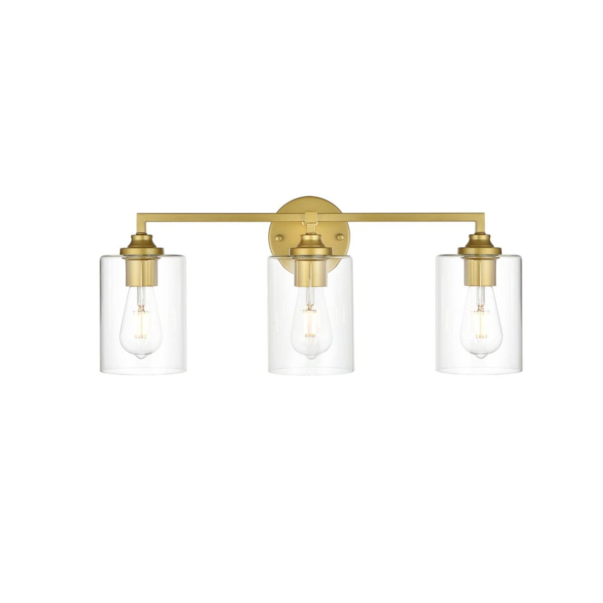 Mayson 3 light Brass and Clear Bath Sconce