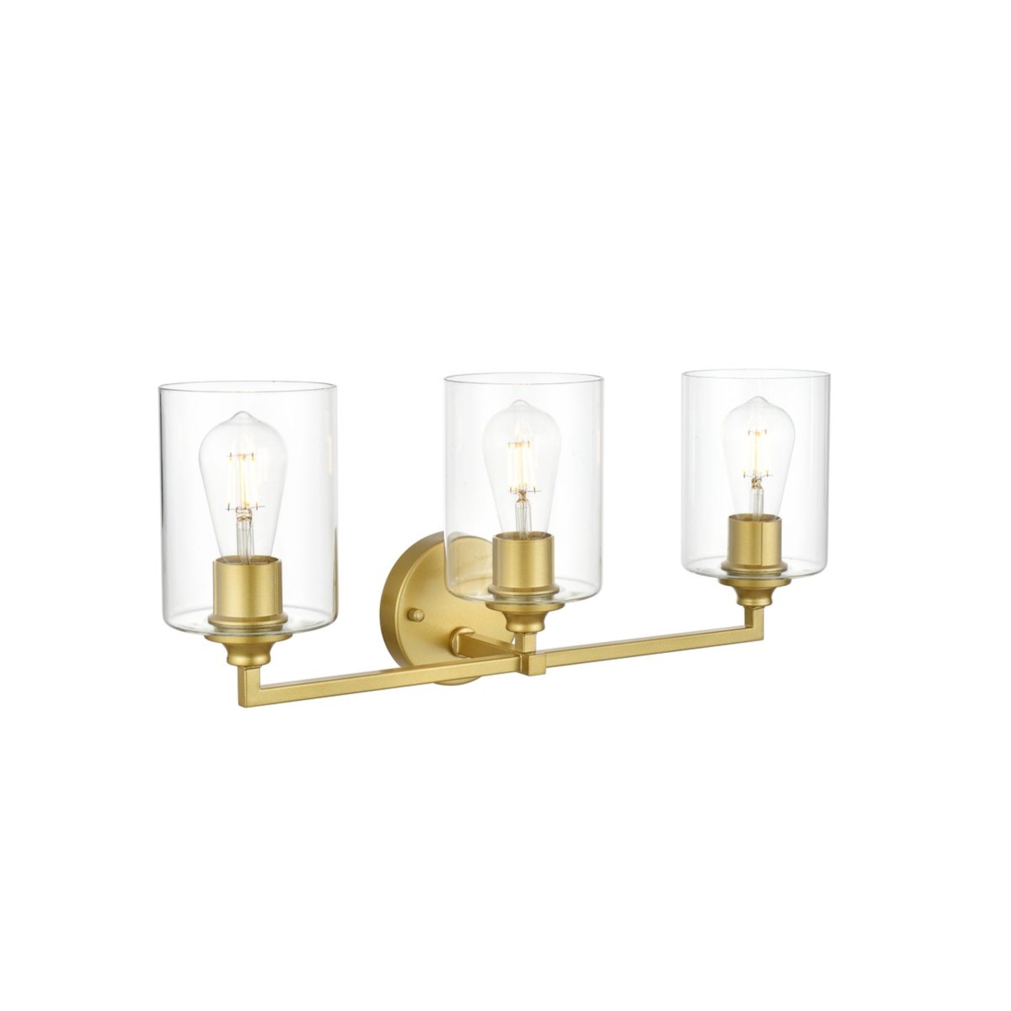 Mayson 3 light Brass and Clear Bath Sconce