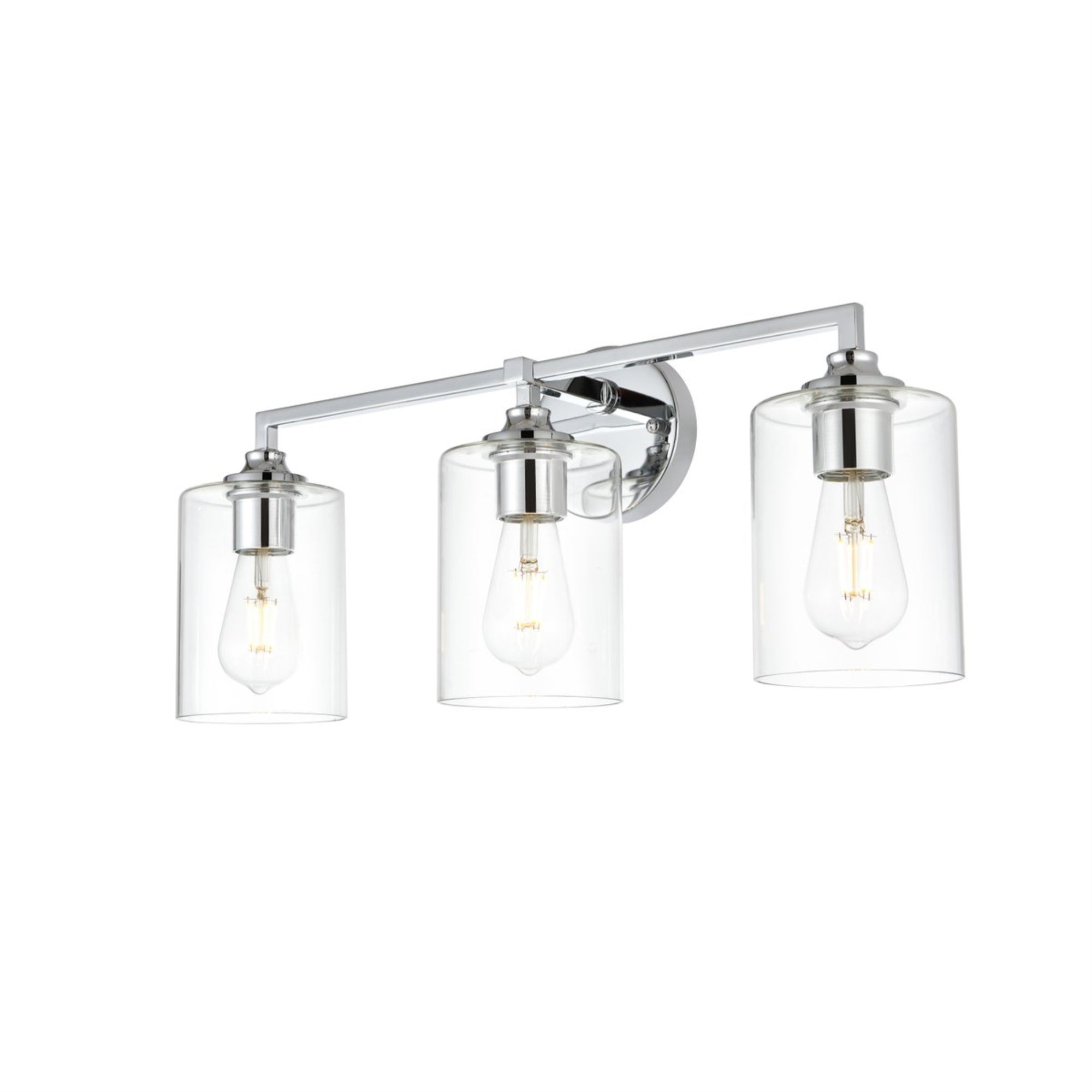 Mayson 3 light Chrome and Clear Bath Sconce
