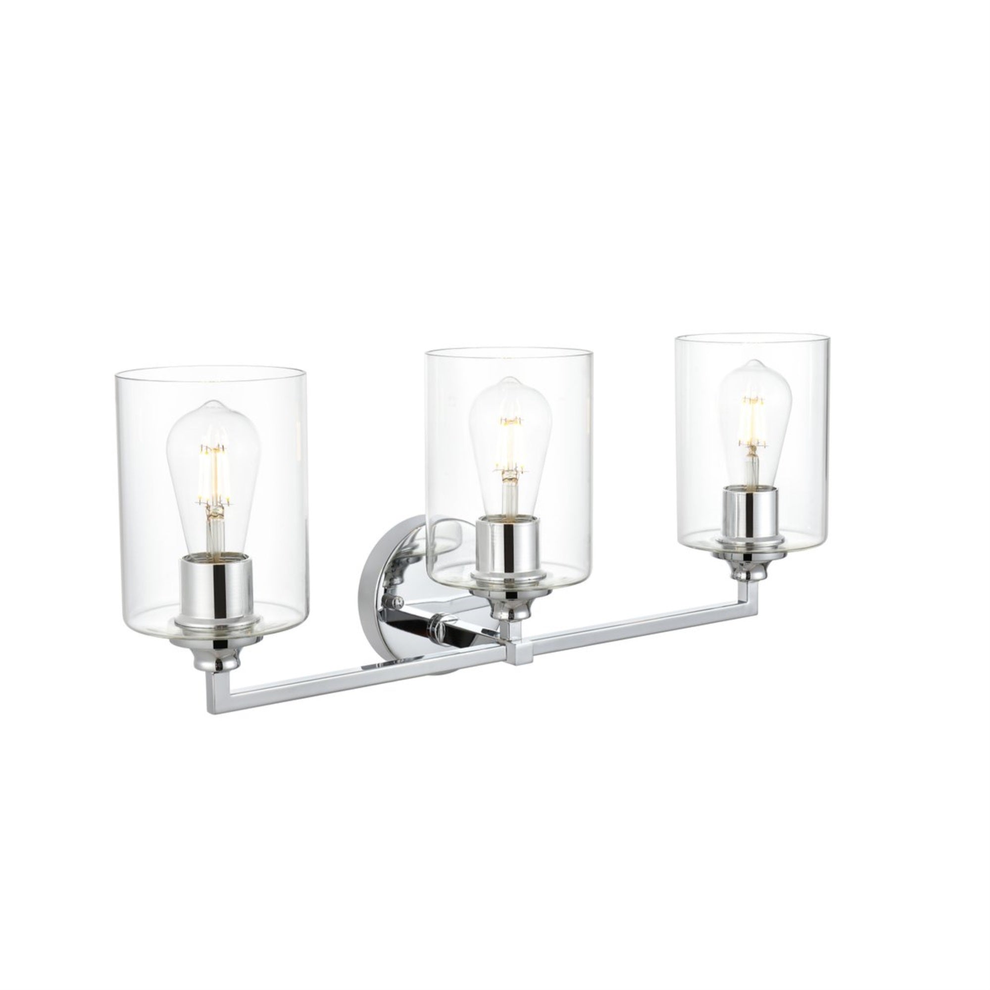 Mayson 3 light Chrome and Clear Bath Sconce