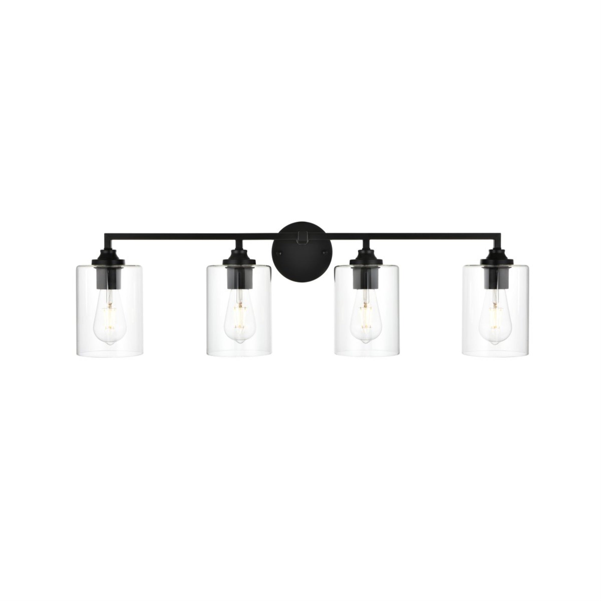 Mayson 4 light Black and Clear Bath Sconce