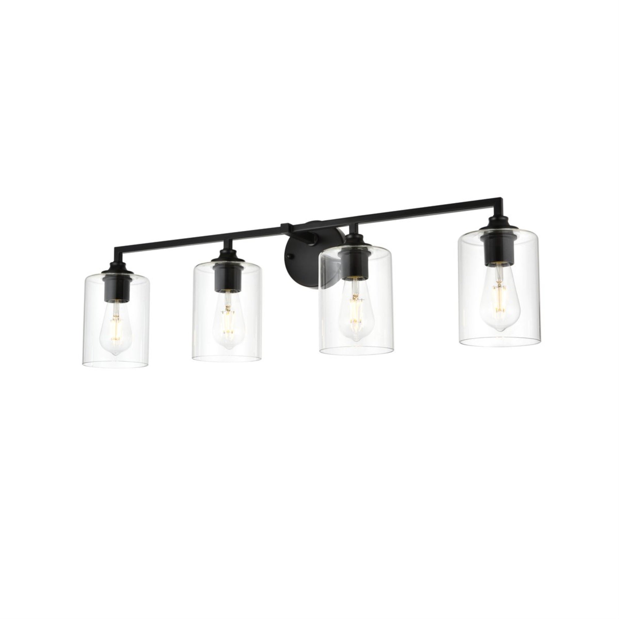 Mayson 4 light Black and Clear Bath Sconce