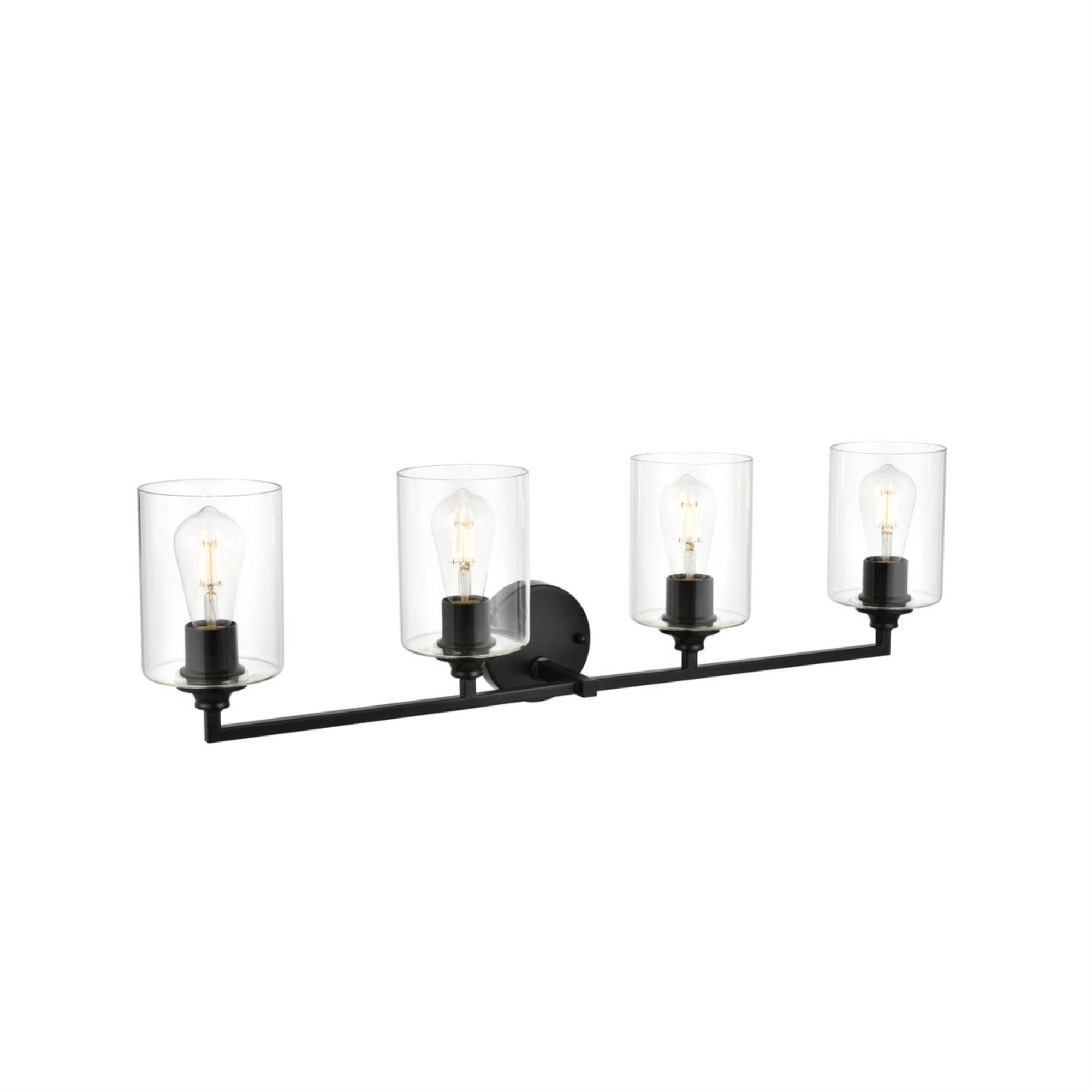 Mayson 4 light Black and Clear Bath Sconce