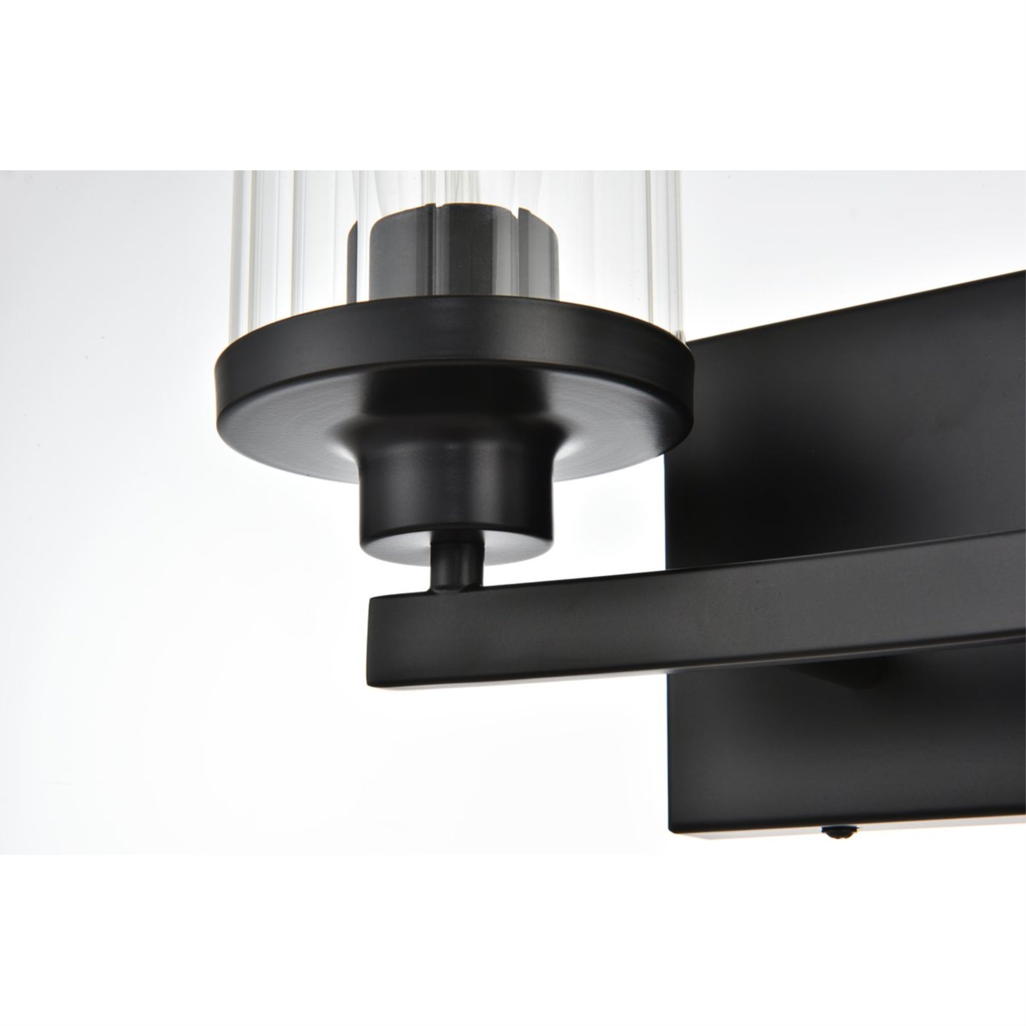 Saanvi 2 light Black and Clear Bath Sconce