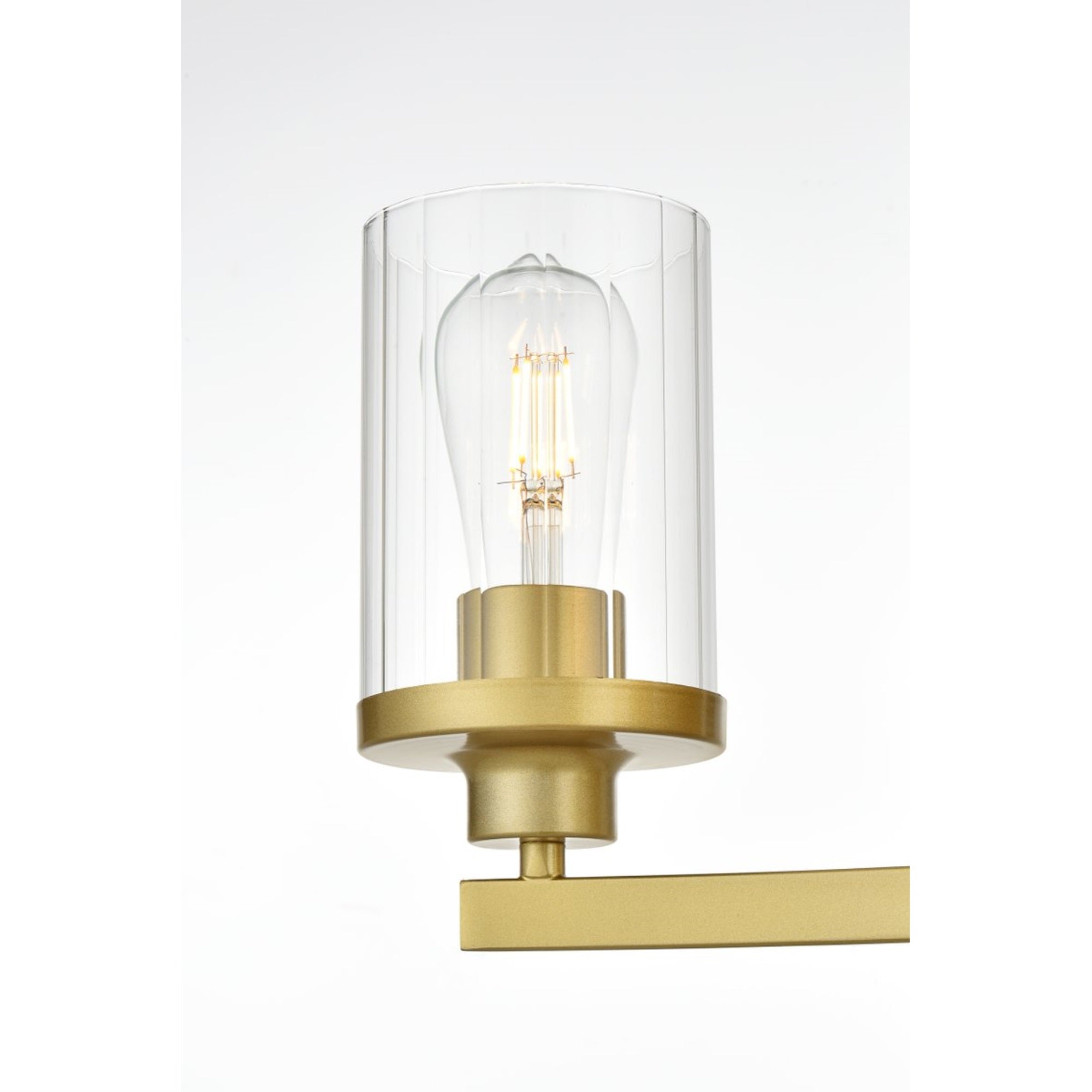 Saanvi 3 light Brass and Clear Bath Sconce
