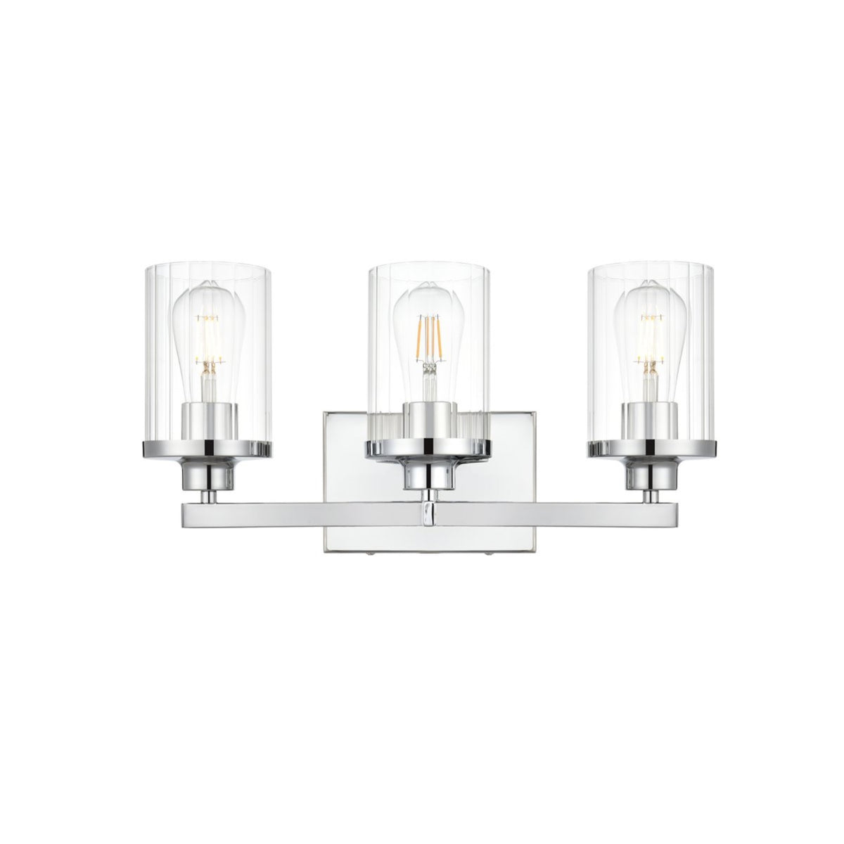 Saanvi 3 light Chrome and Clear Bath Sconce