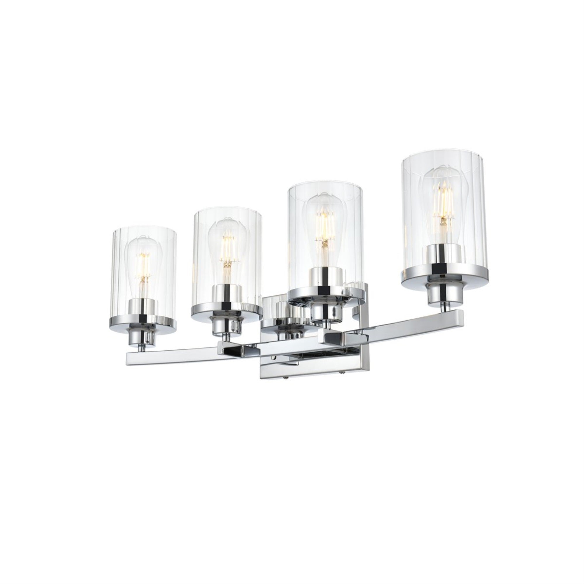 Saanvi 4 light Chrome and Clear Bath Sconce