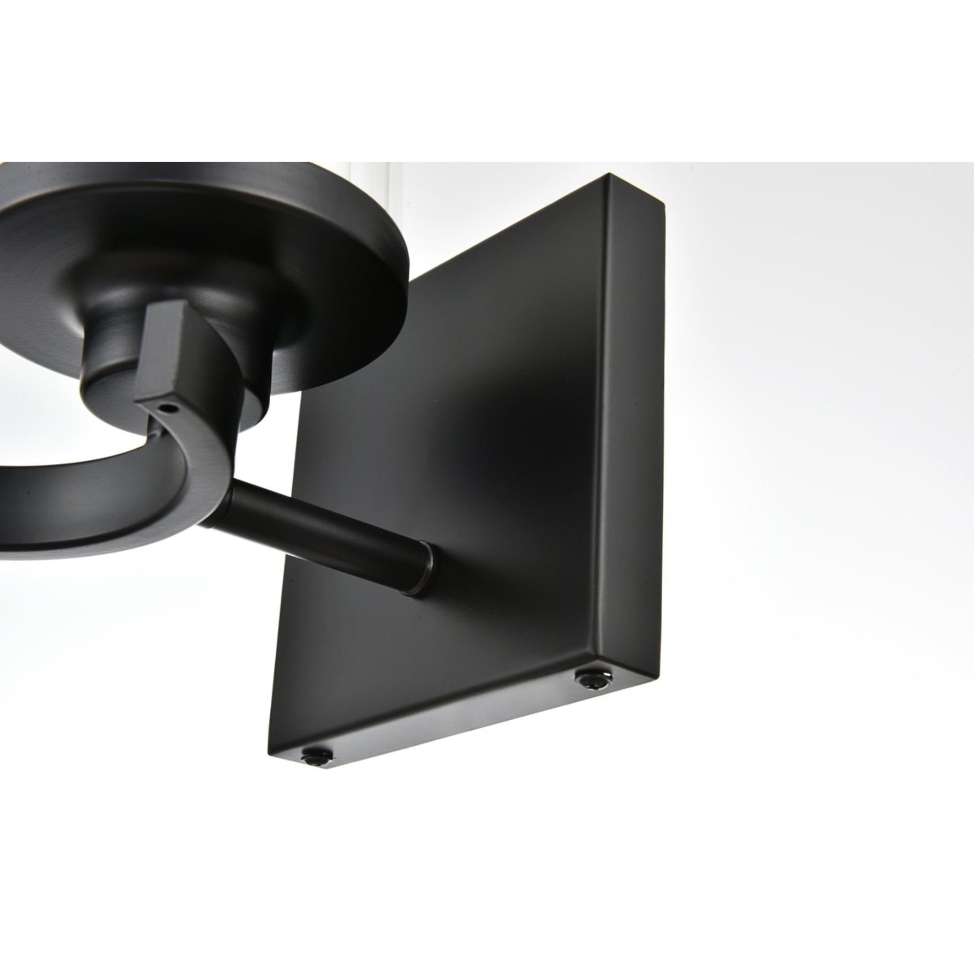 Living District Saanvi 1-Light Bath Sconce, Iron & Glass, Black/Clear, Model LD7316W5BLK