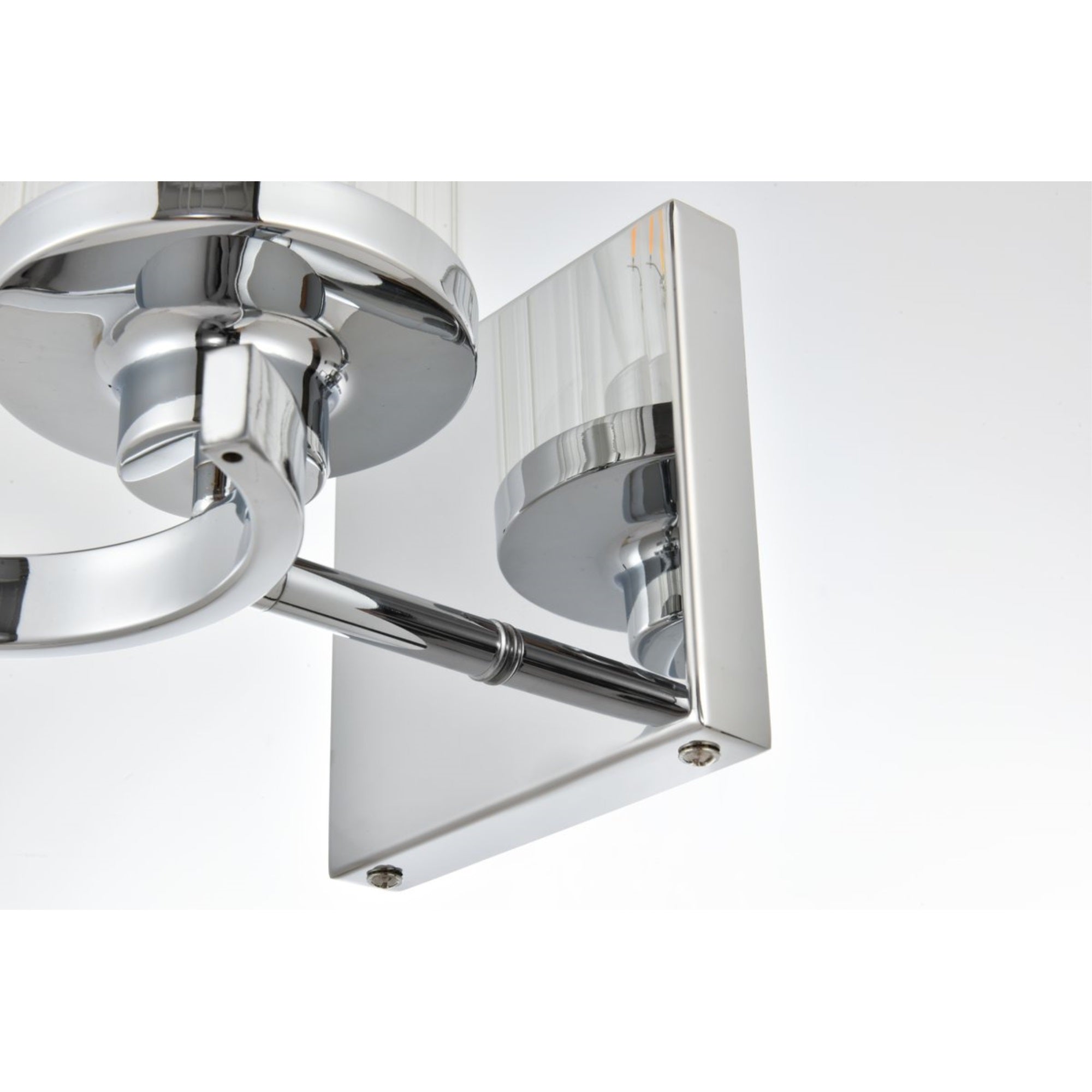 Living District 1-Light Bath Sconce, Iron & Glass, Chrome, Model LD7316W5CH