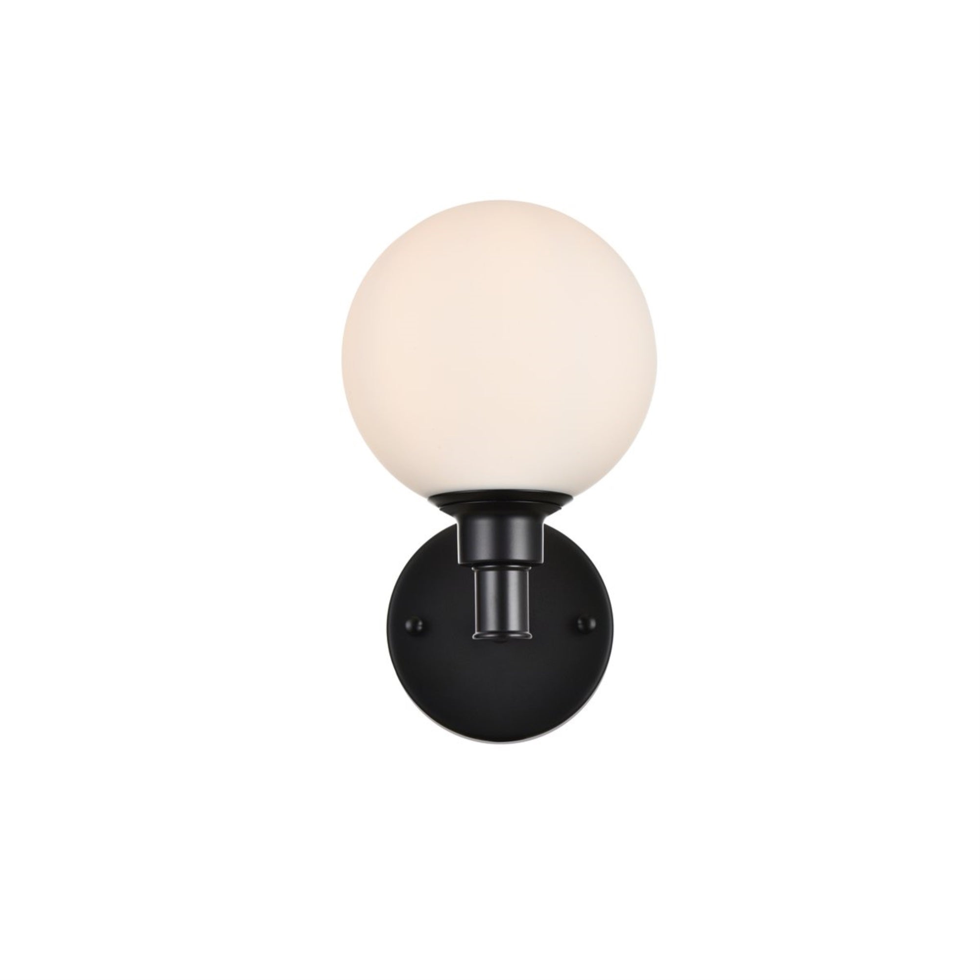 Living District Cordelia 1-Light Bath Sconce, Iron/Glass, Black/Frosted White, Model LD7317W6BLK