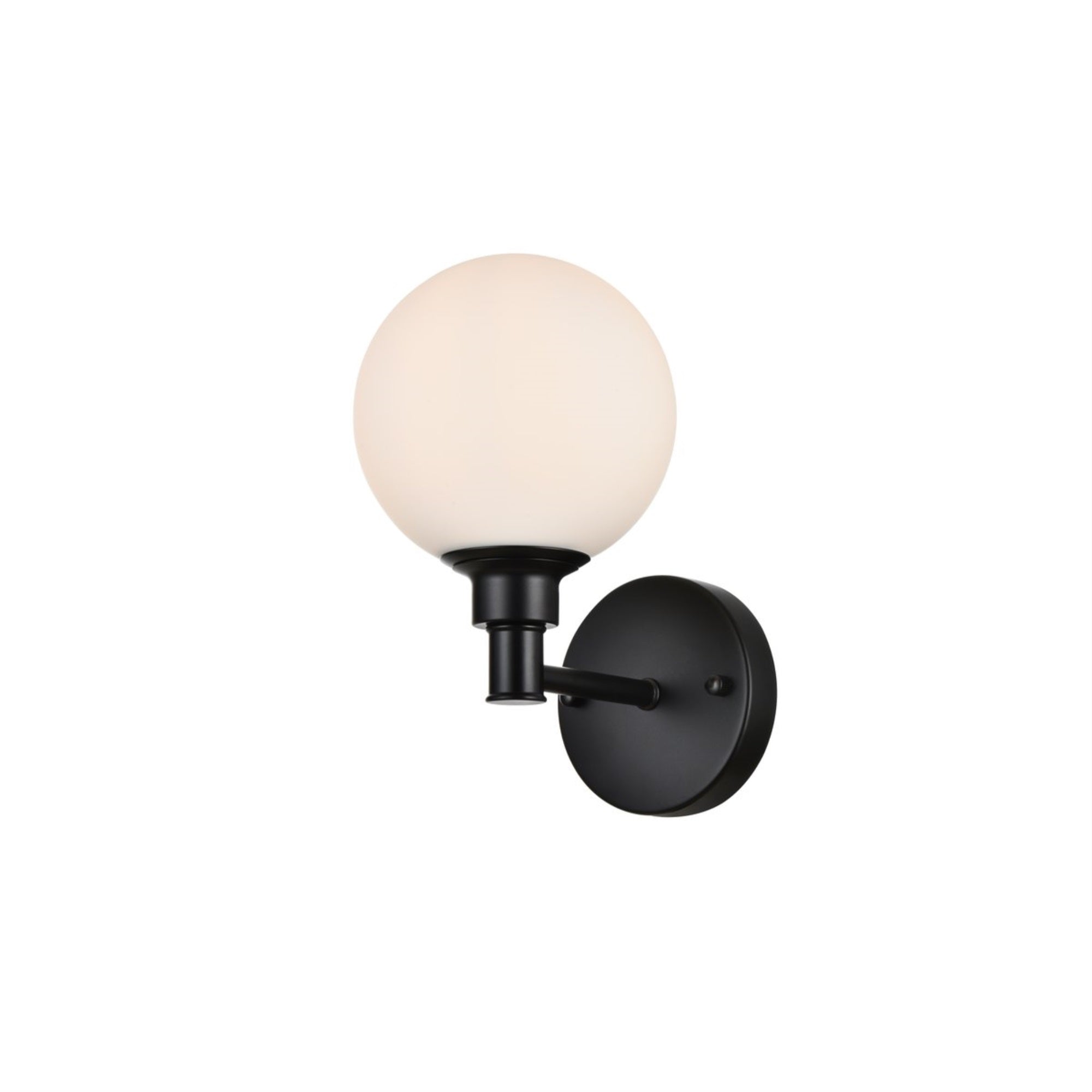 Living District Cordelia 1-Light Bath Sconce, Iron/Glass, Black/Frosted White, Model LD7317W6BLK