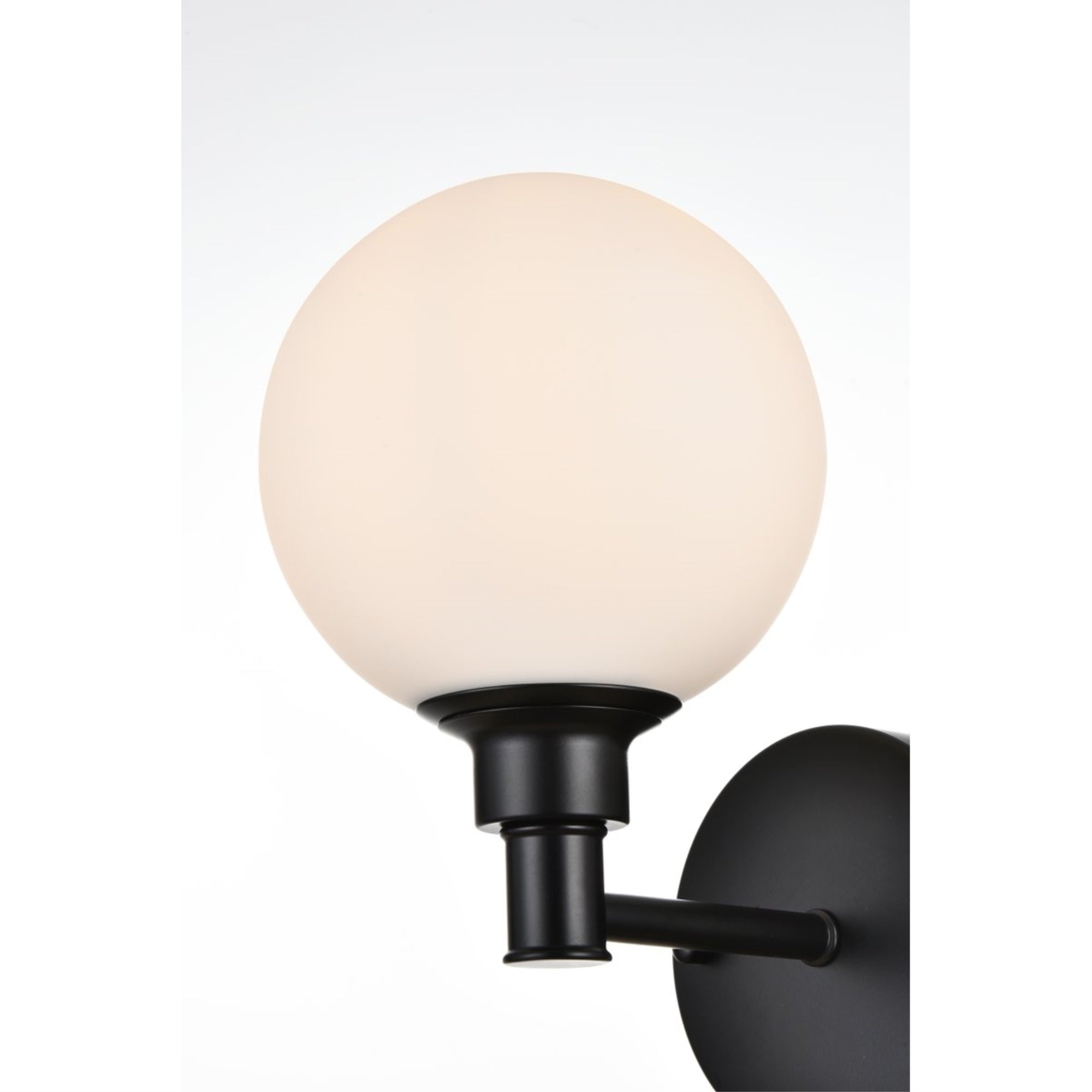 Living District Cordelia 1-Light Bath Sconce, Iron/Glass, Black/Frosted White, Model LD7317W6BLK